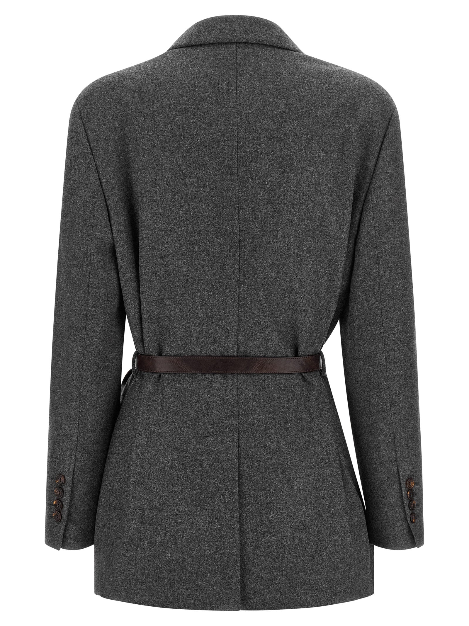 Brunello Cucinelli Grauer Blazer aus reiner Schurwolle