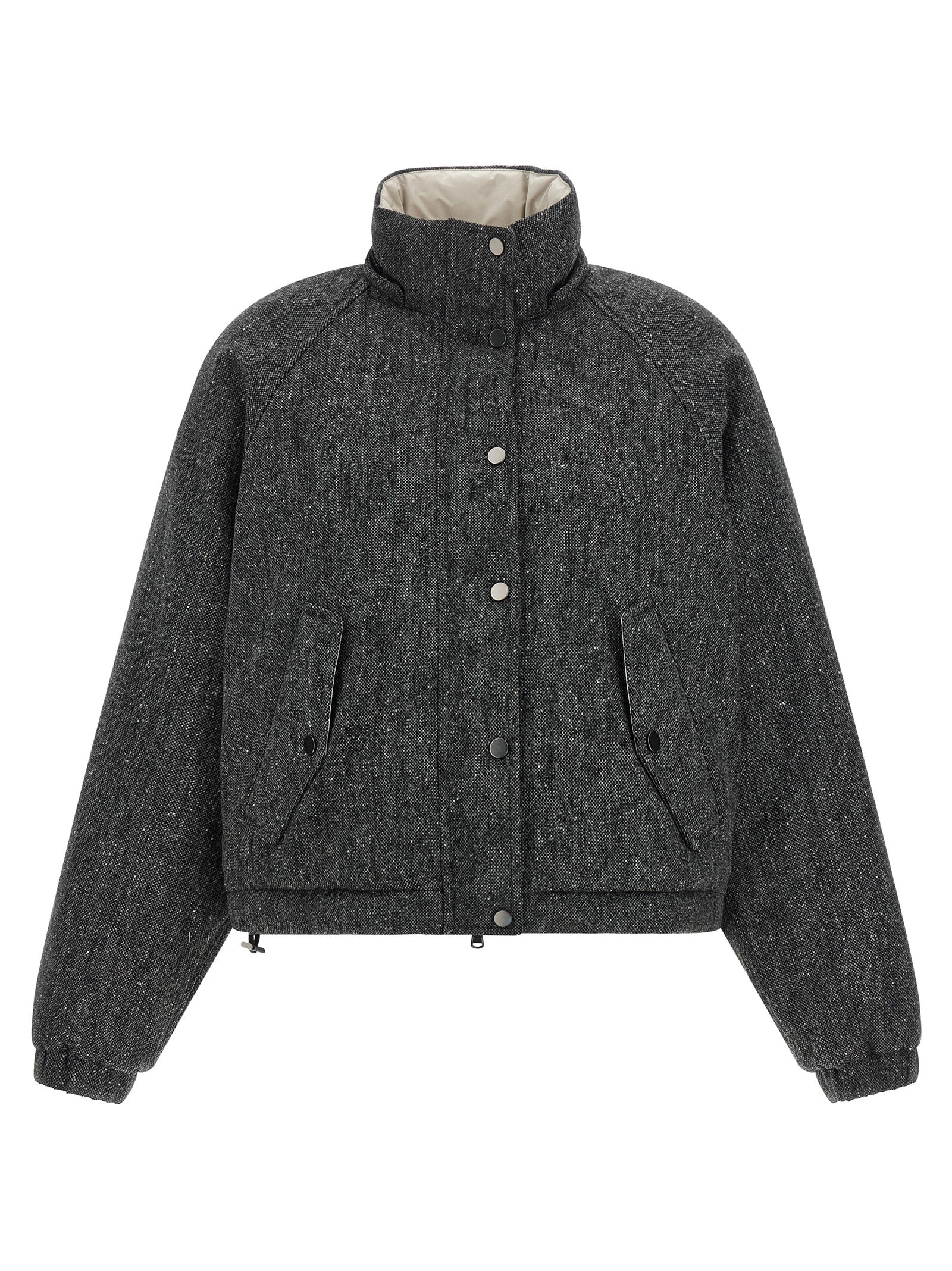 Brunello Cucinelli Graue Jacke aus reiner Schurwolle