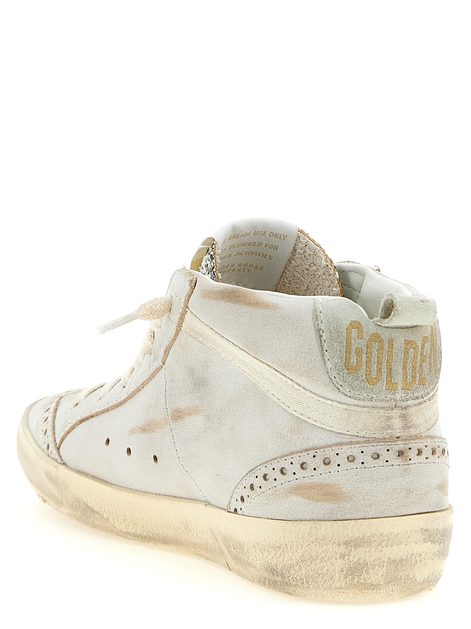 Golden Goose Beigefarbene Leder-High-Top-Sneaker
