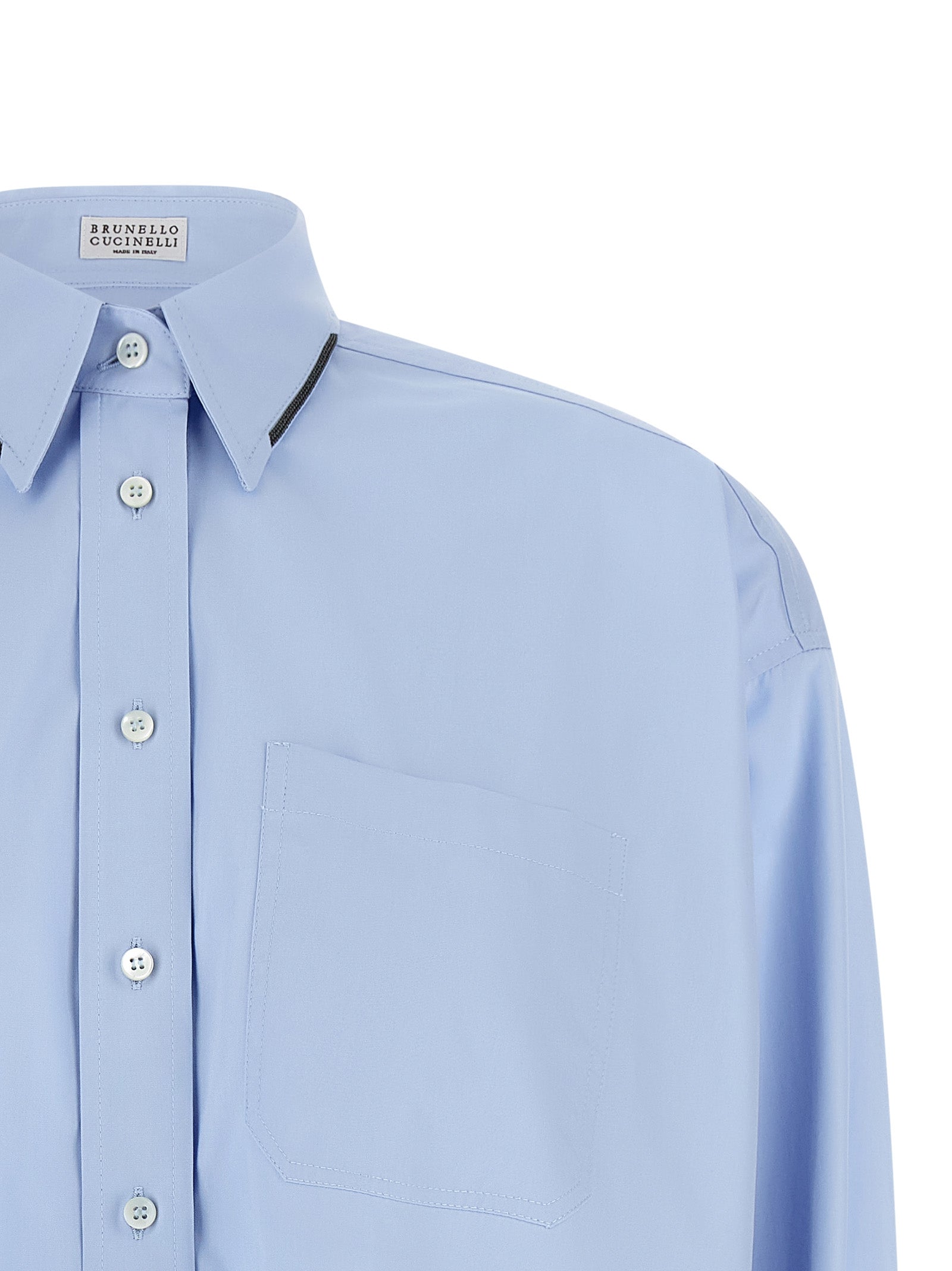 Brunello Cucinelli Blaue Baumwollbluse