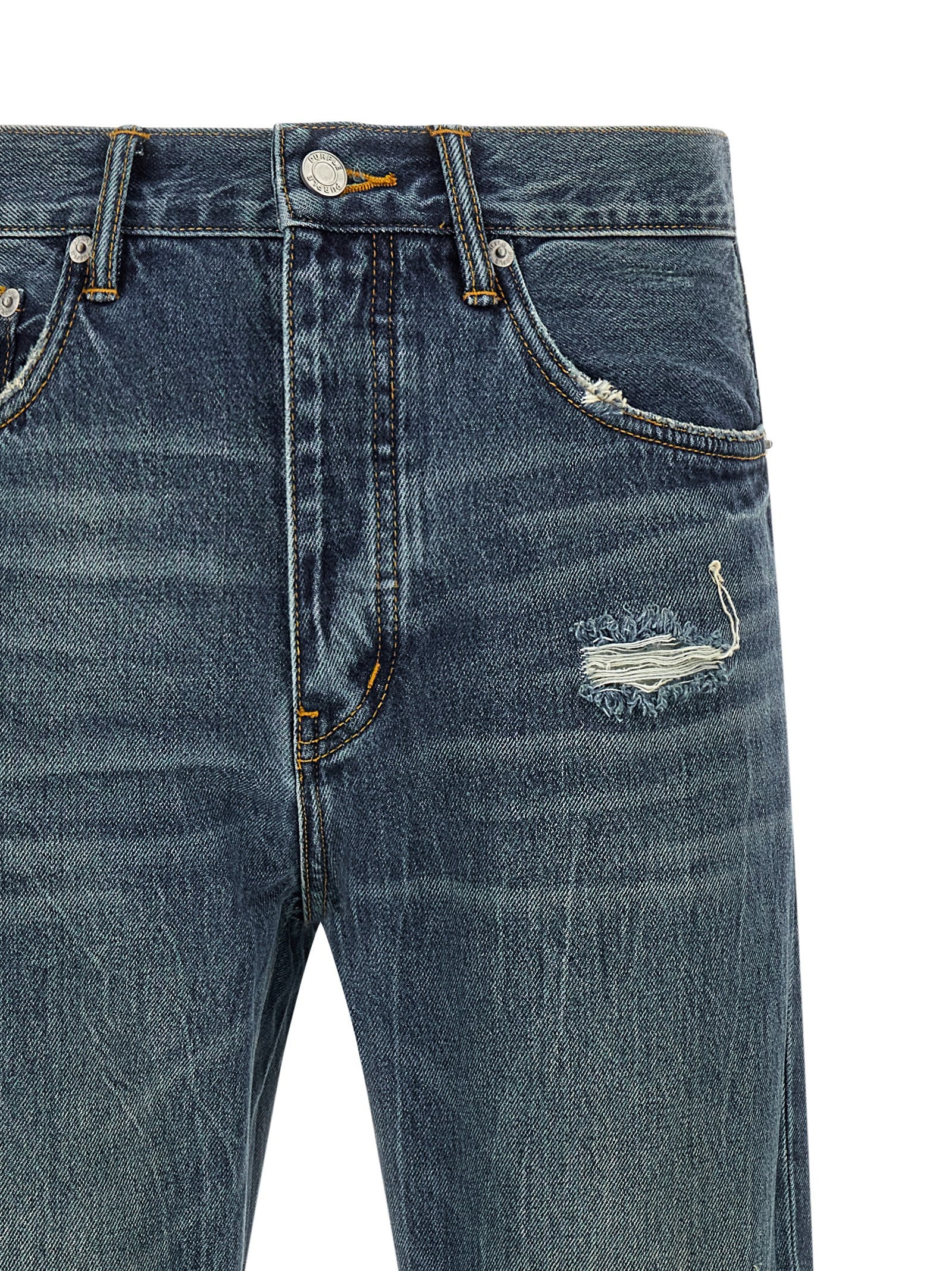 PURPLE Blaue Jeans aus Baumwolle im geraden Schnitt