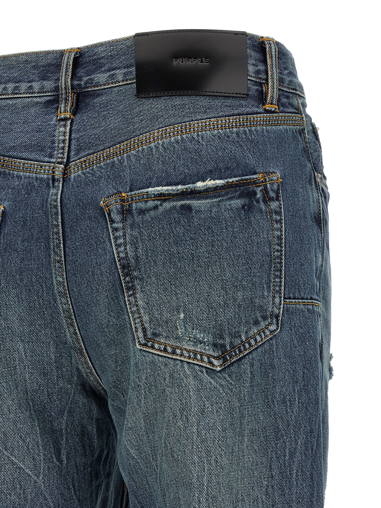 PURPLE Blaue Jeans aus Baumwolle im geraden Schnitt