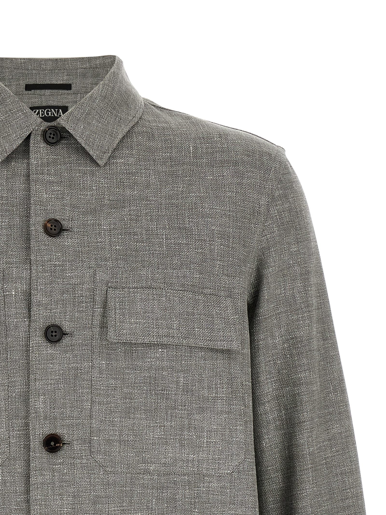 ZEGNA Bicolor Leinenbluse
