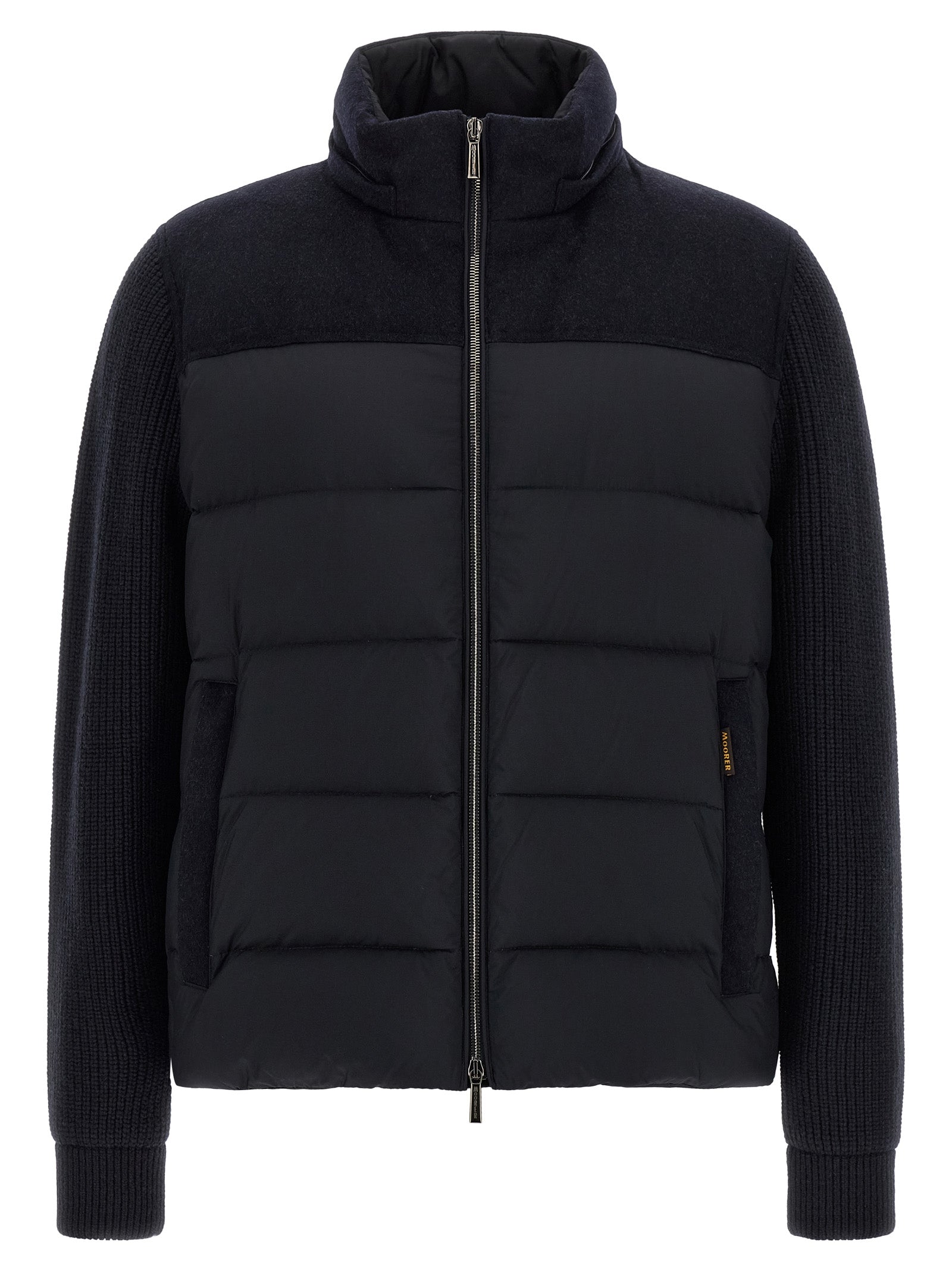 MooRER Blaue Wolljacke in voller Länge