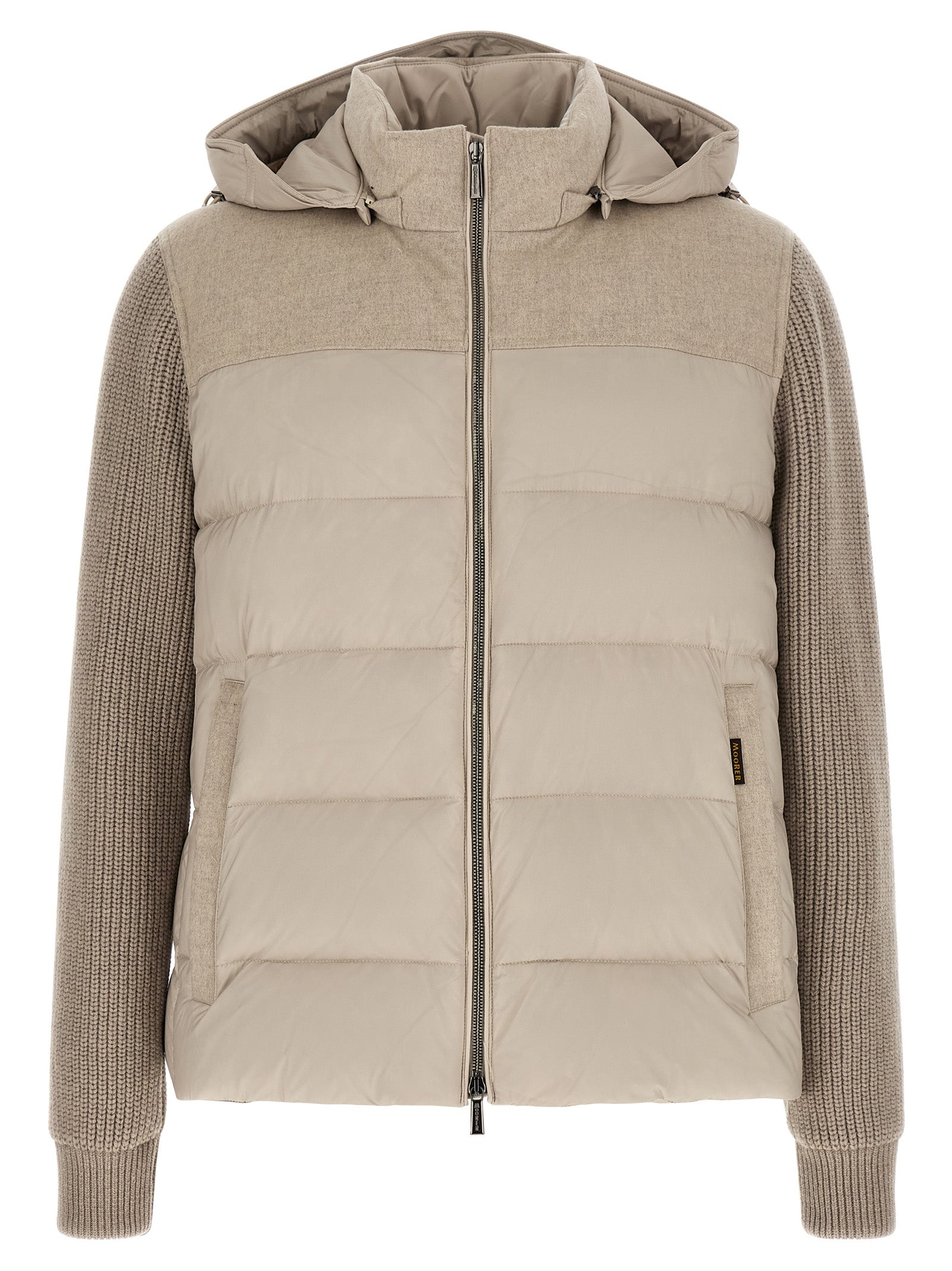 MooRER Beige Wollmantel Lang