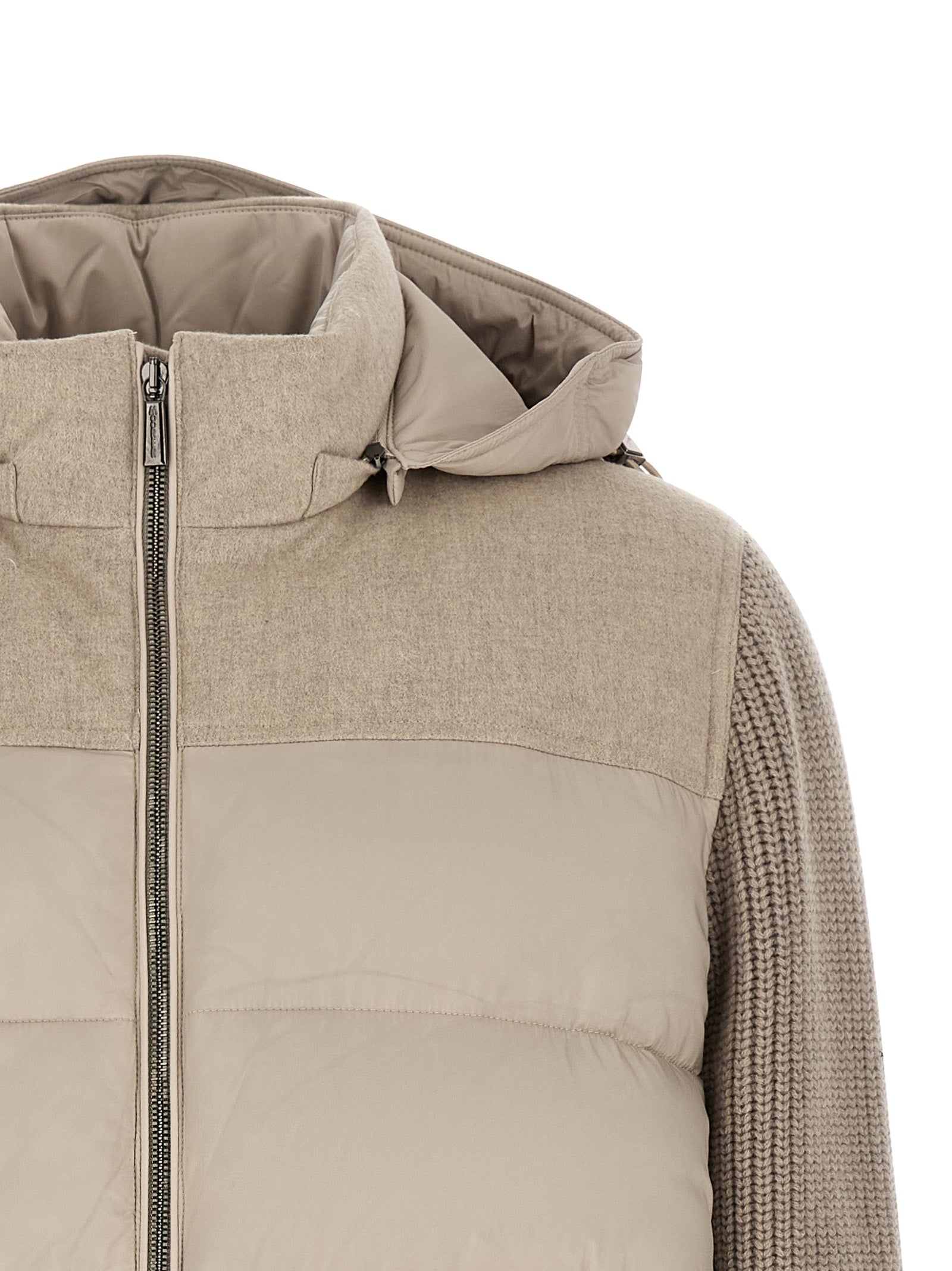 MooRER Beige Wollmantel Lang