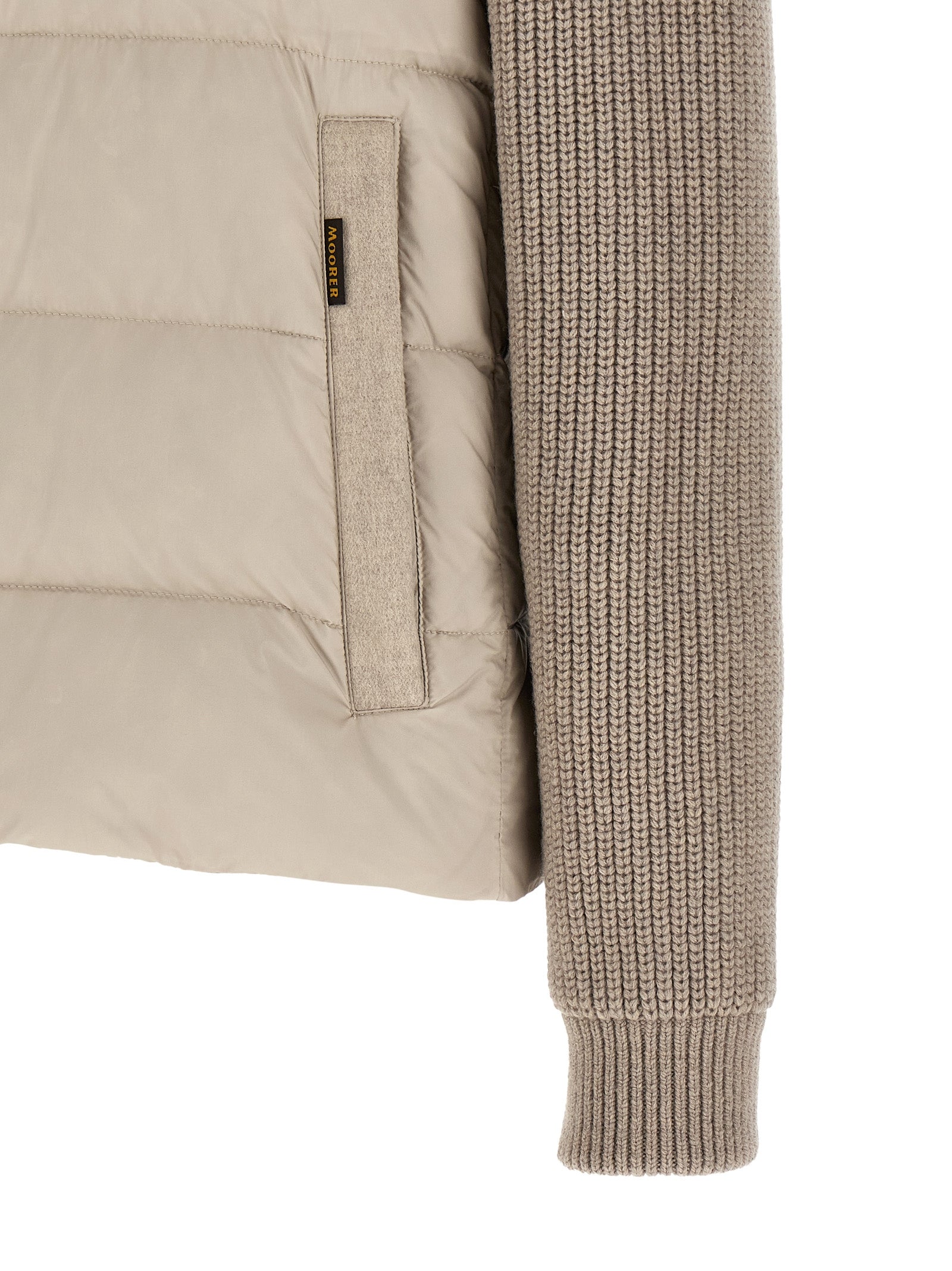 MooRER Beige Wollmantel Lang