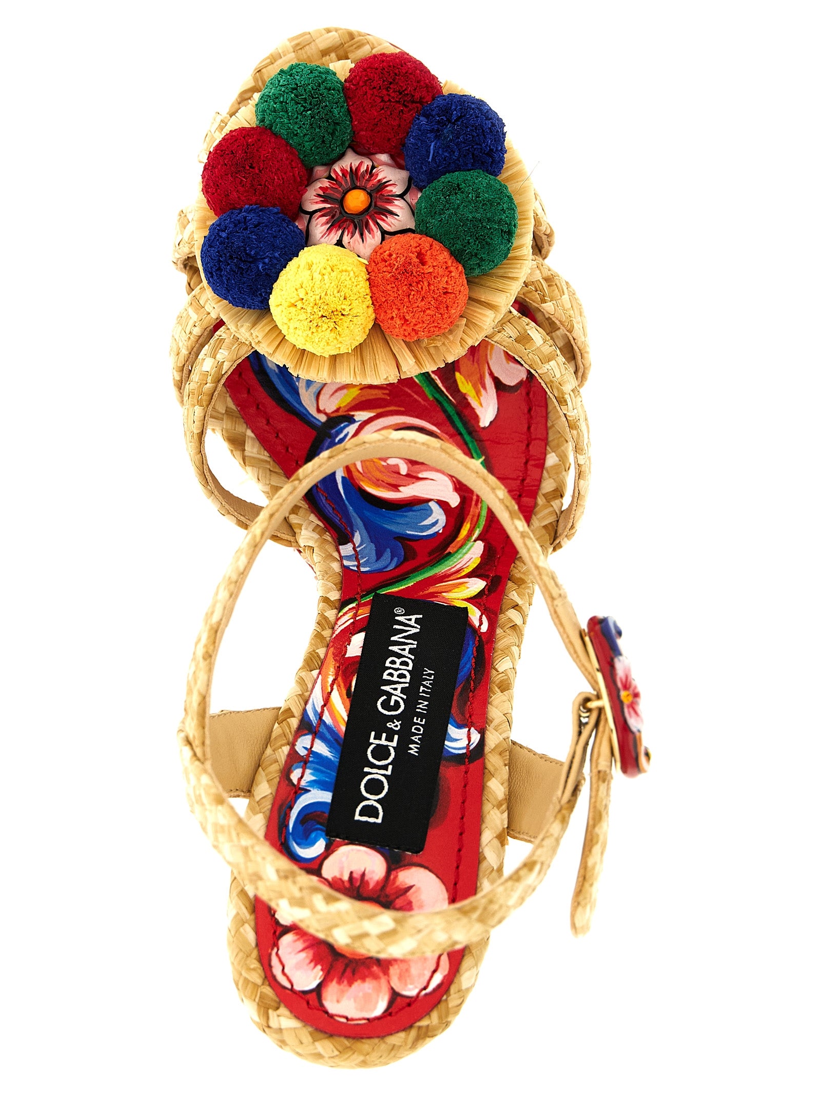 Dolce & Gabbana Mehrfarbige Sandalen aus Viskose mit Stilettoabsatz