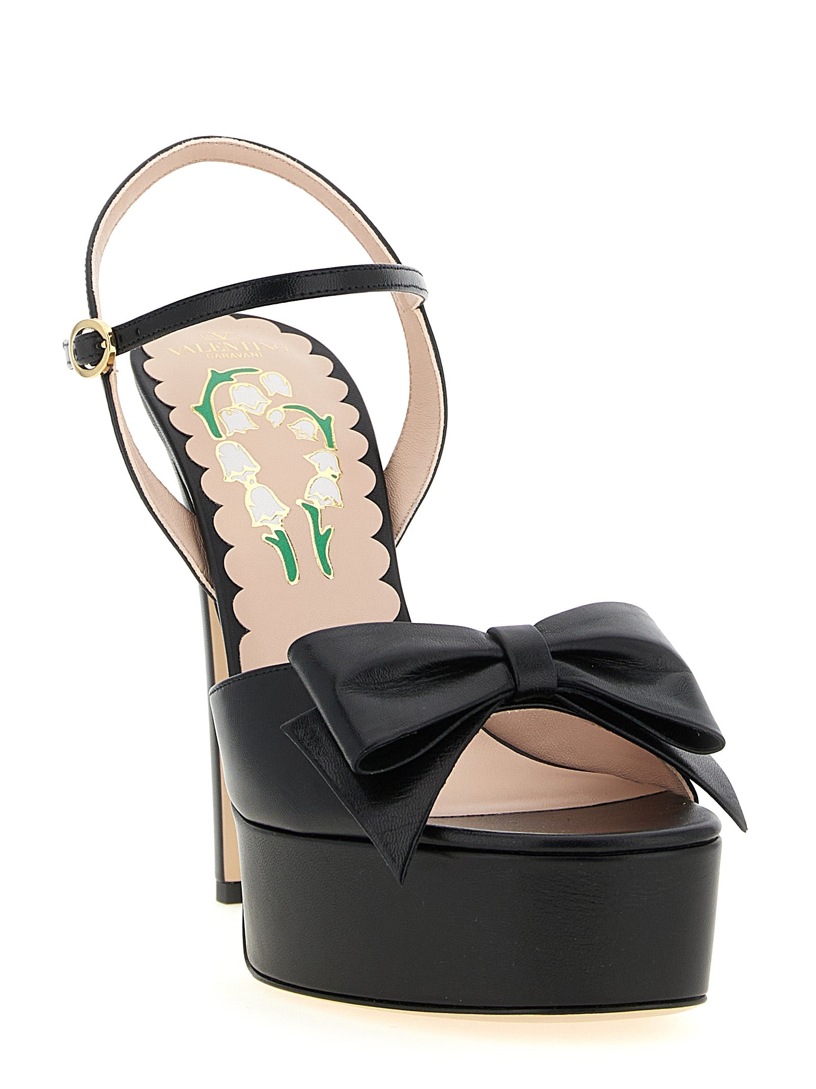Valentino Garavani Schwarze Stiletto-Sandalen aus Kalbsleder