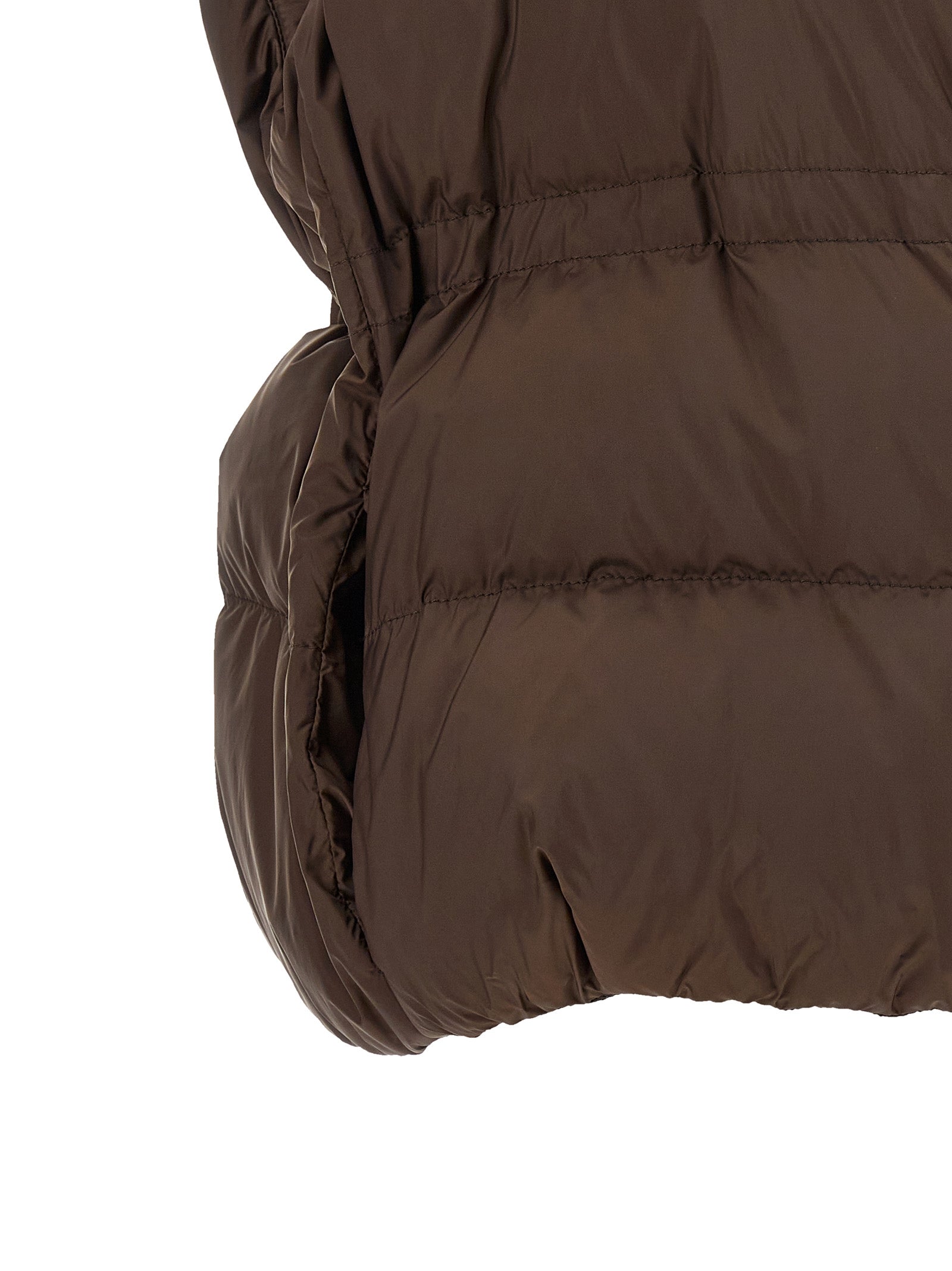 Brunello Cucinelli Braune ärmellose Jacke aus Polyester