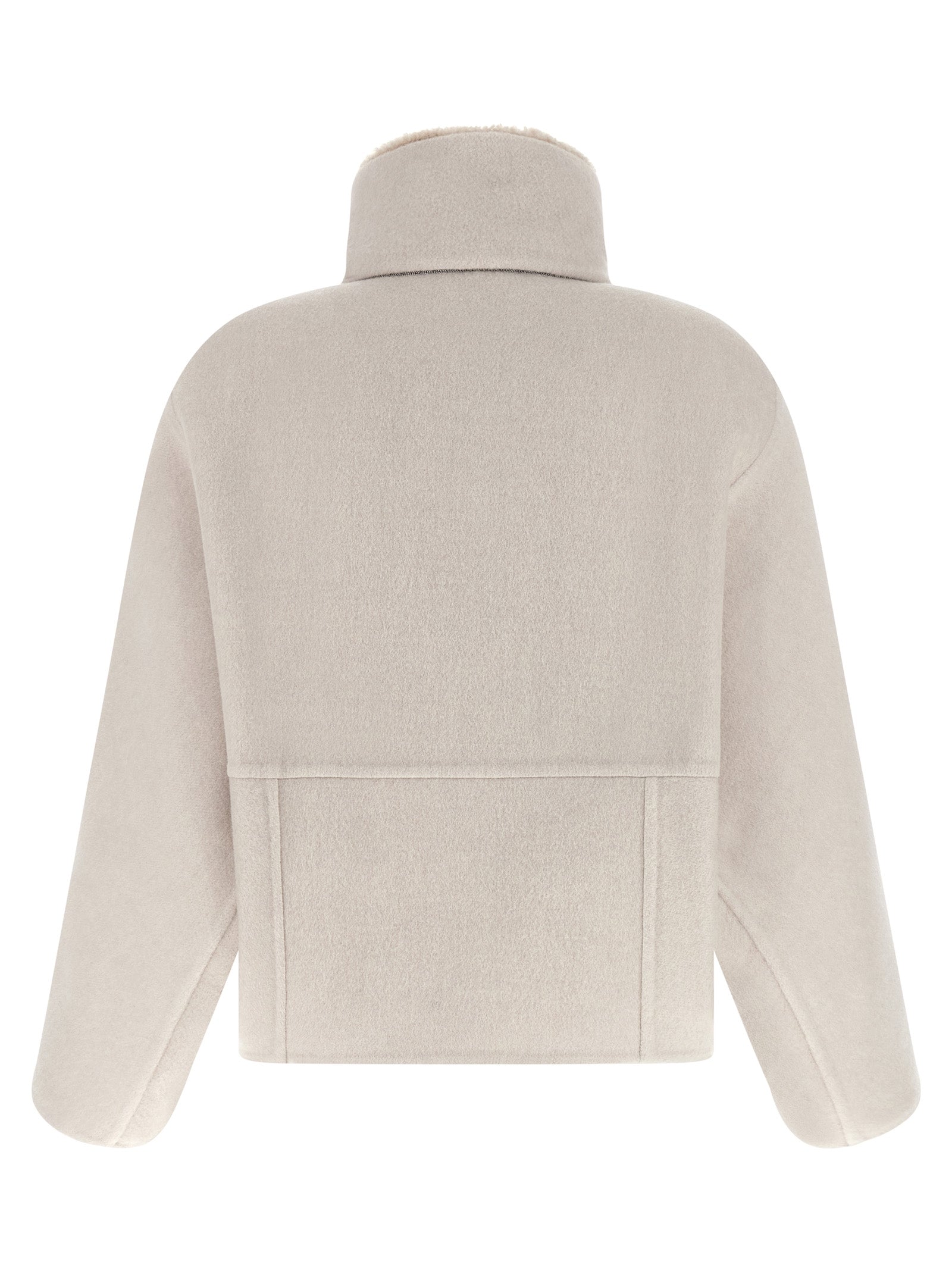 Brunello Cucinelli Grauer Wollmantel aus reiner Schurwolle