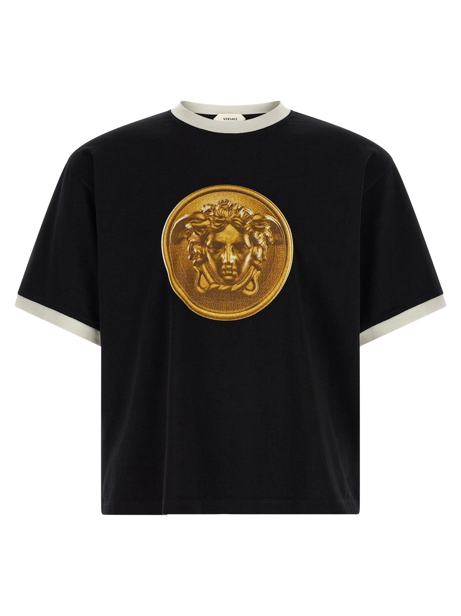 Versace Schwarzes Baumwoll-T-Shirt
