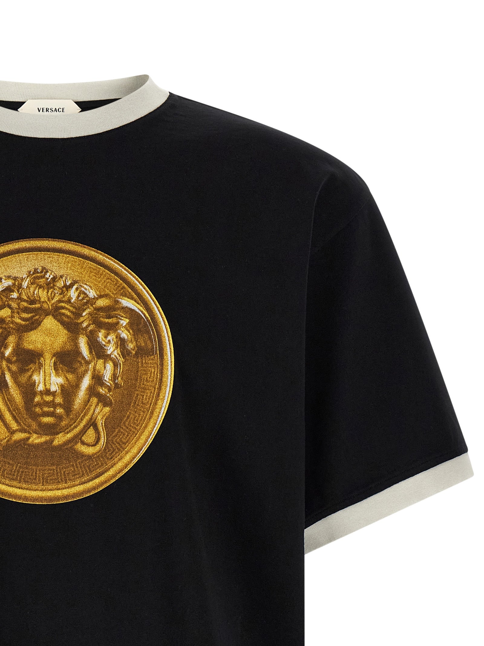Versace Schwarzes Baumwoll-T-Shirt
