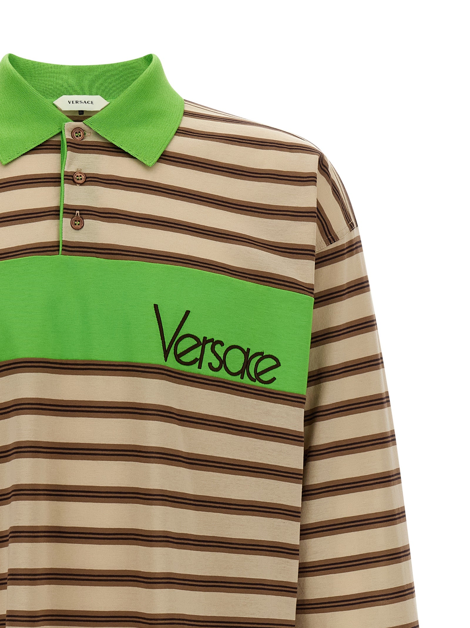 Versace Mehrfarbiges Polohemd aus Baumwolle