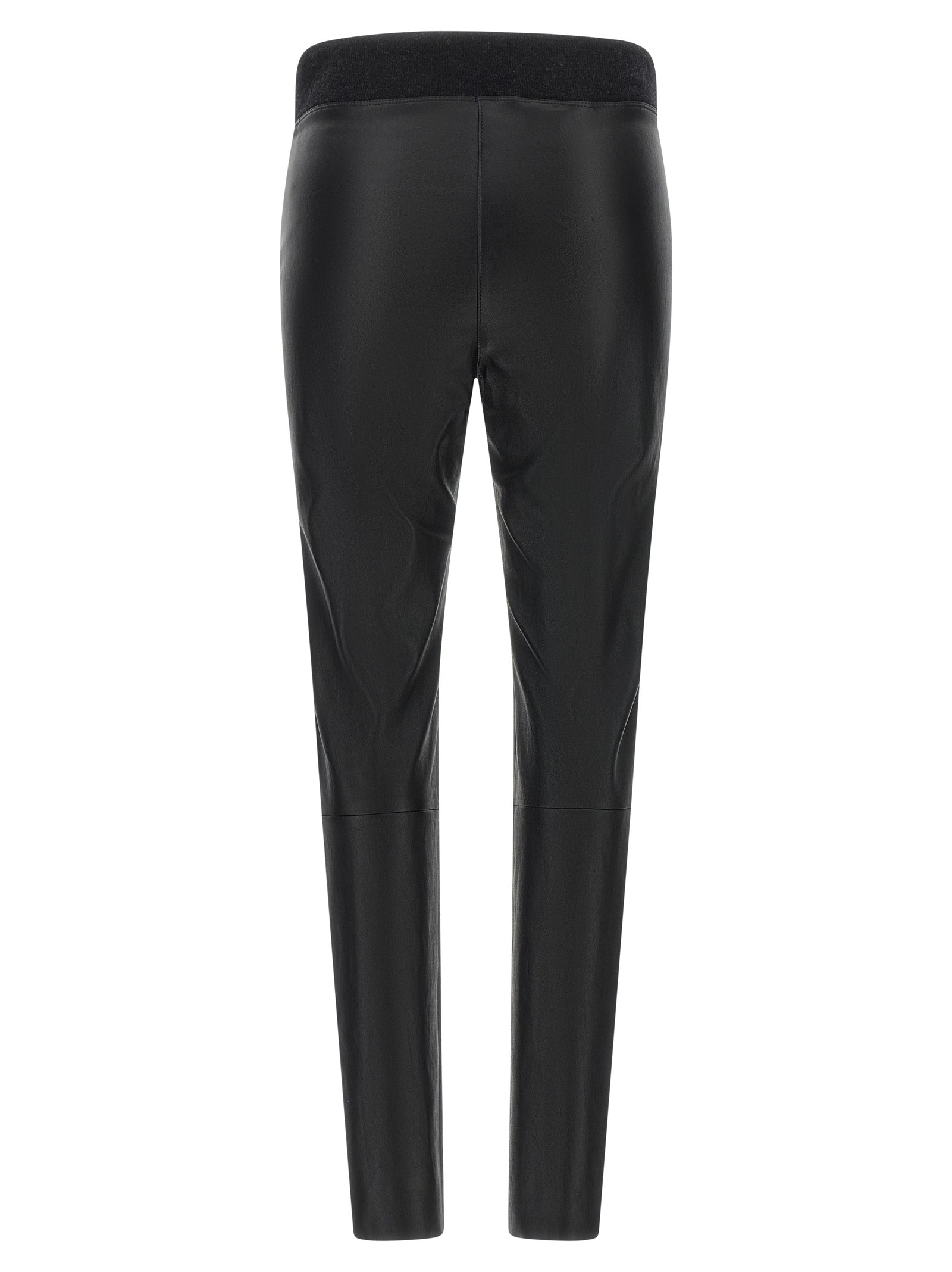 Brunello Cucinelli Leggings aus schwarzem Lammleder