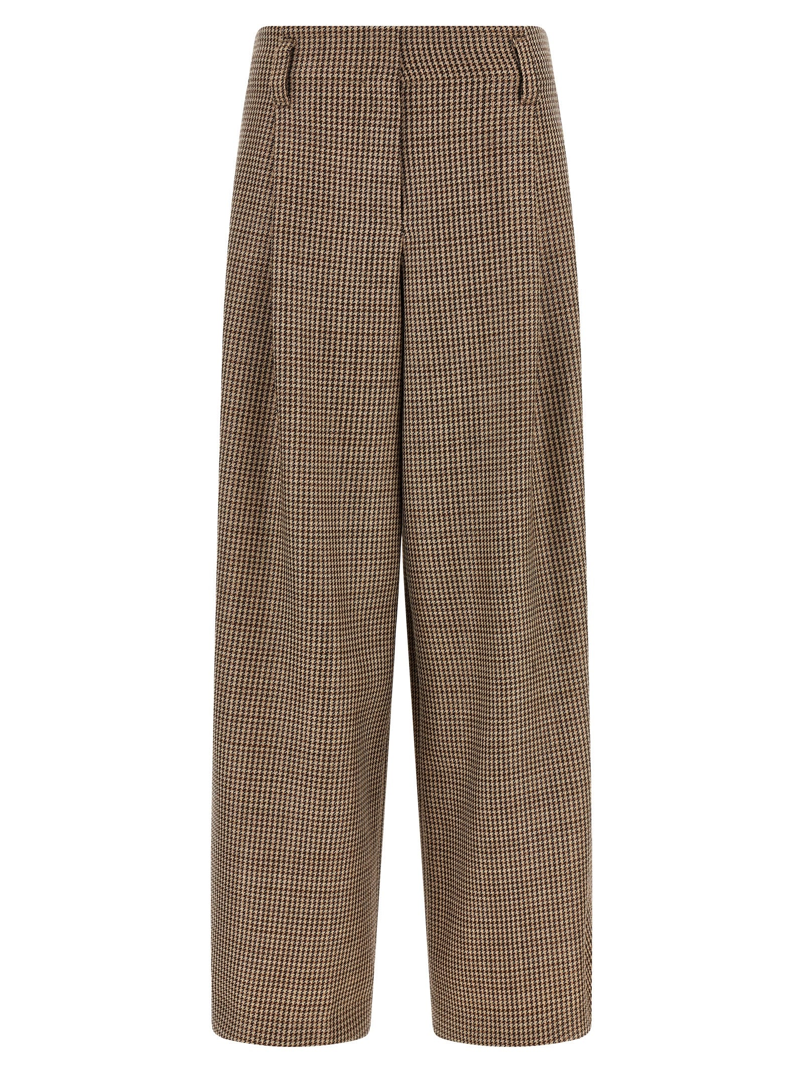 Brunello Cucinelli Braune Hose aus reiner Schurwolle mit ausgestelltem Bein