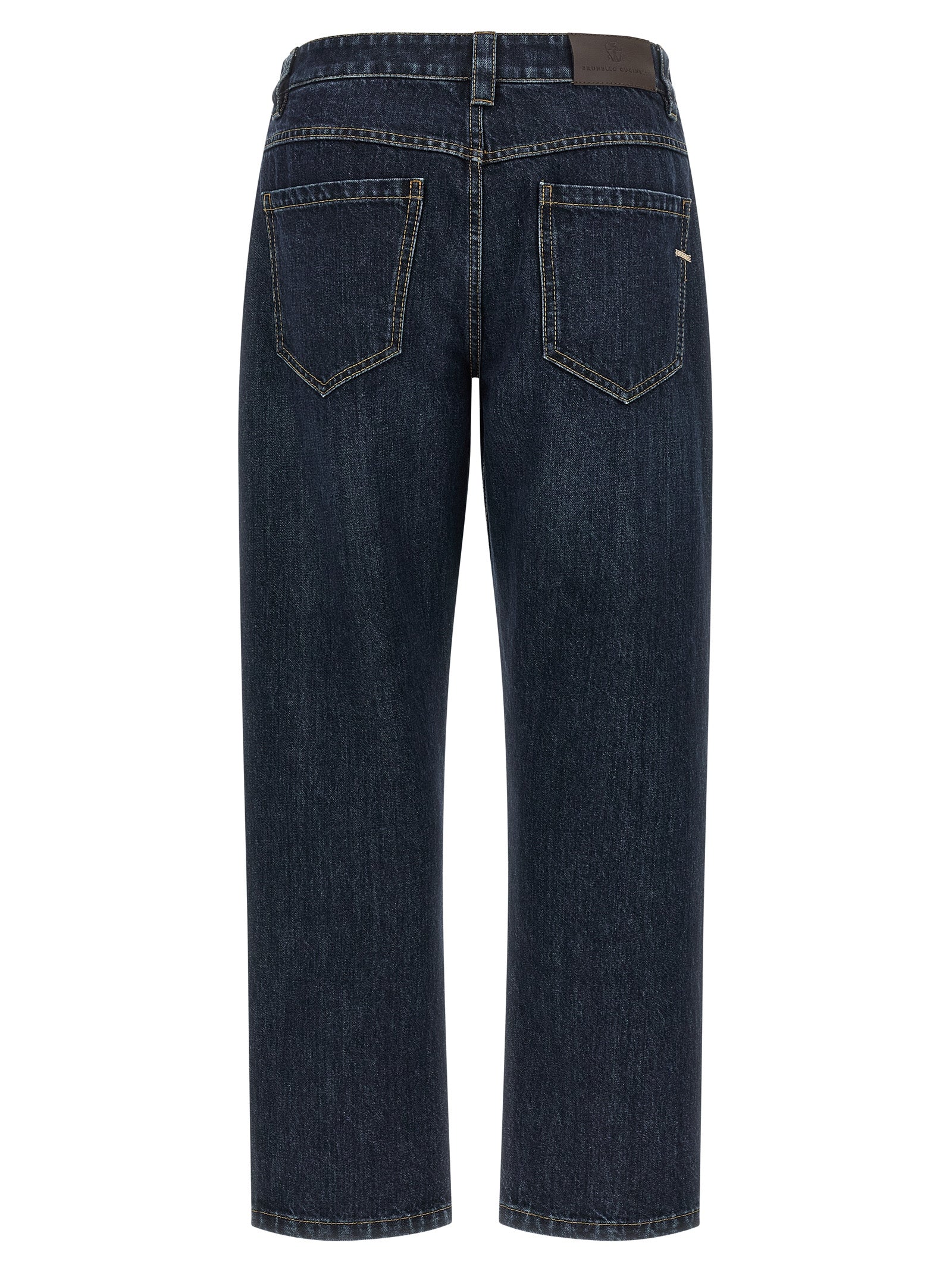 Brunello Cucinelli Blaue Jeans aus Baumwolle im geraden Schnitt