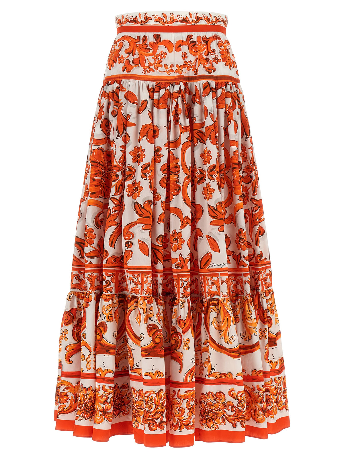 Dolce & Gabbana Orange Cotton Mini Rock