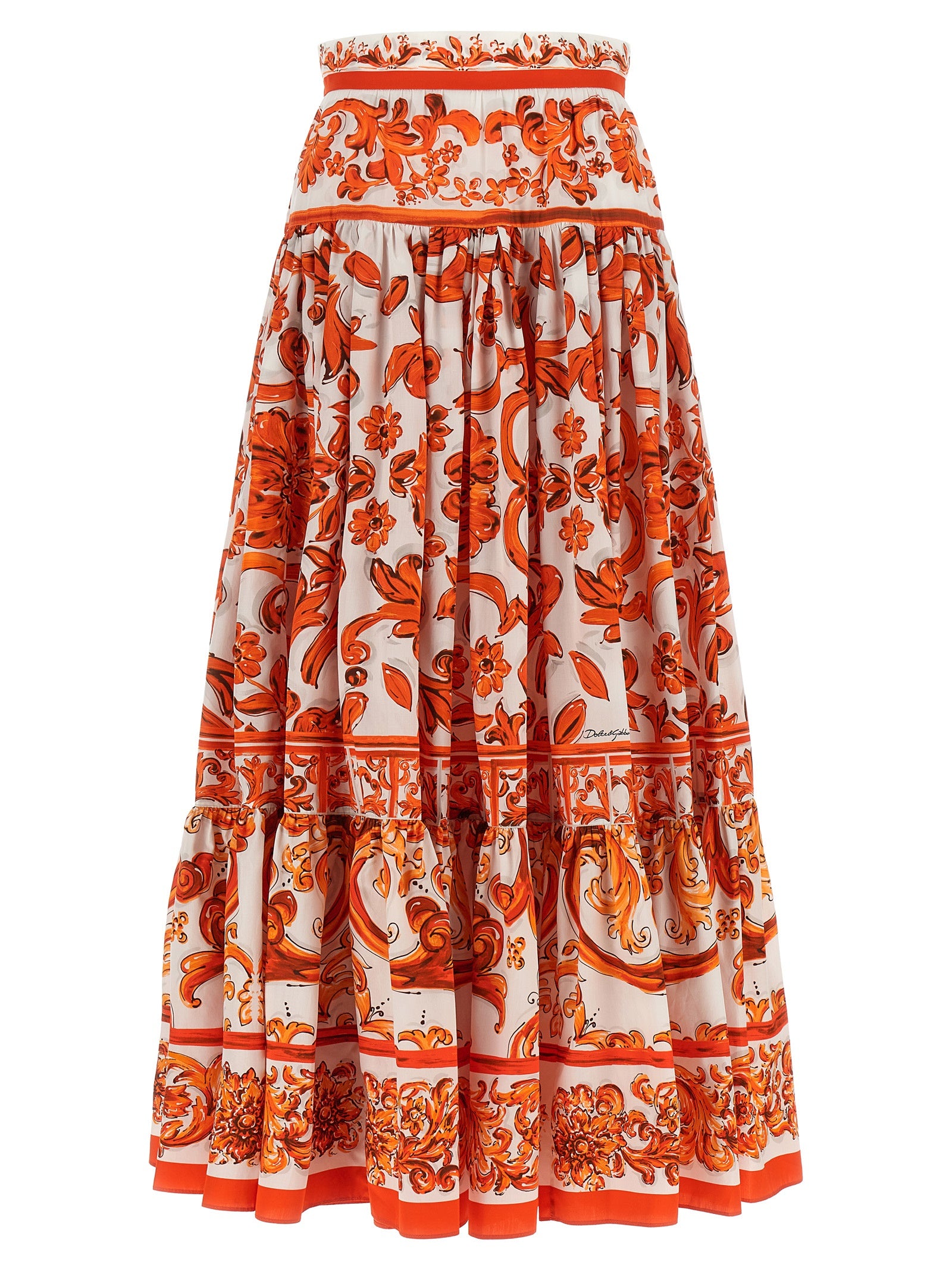 Dolce & Gabbana Orange Cotton Mini Rock
