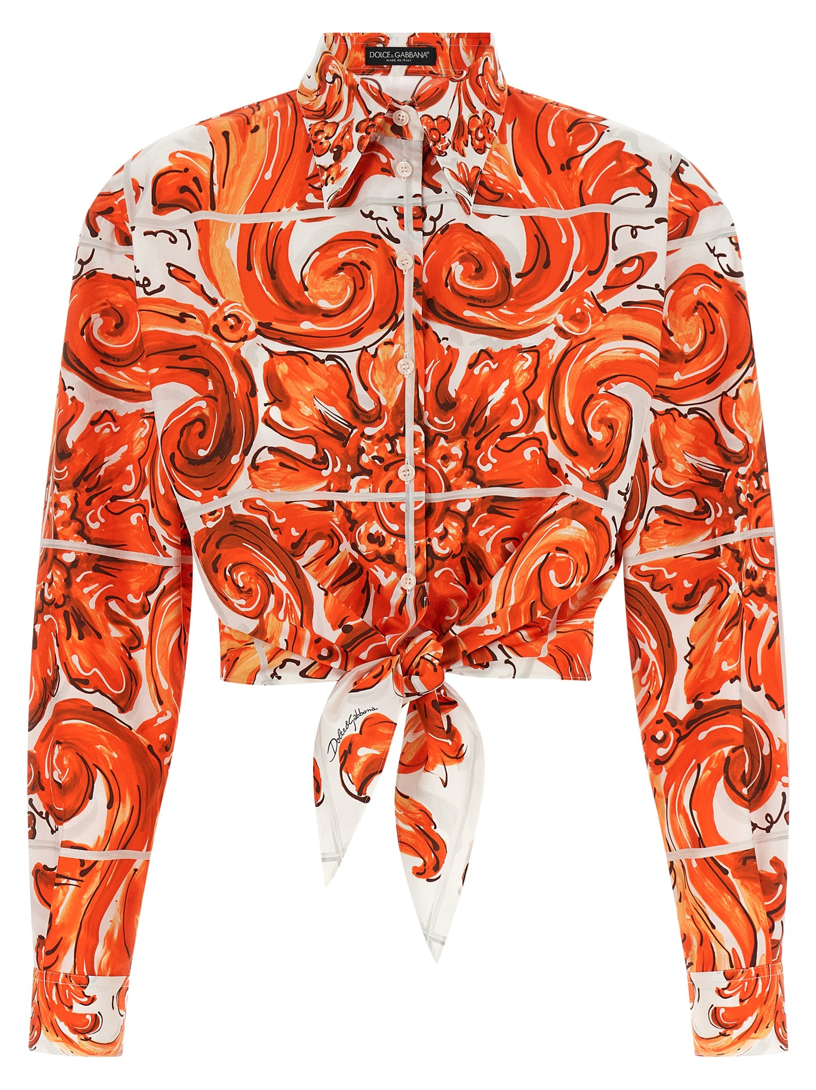 Dolce & Gabbana Orange Baumwollbluse