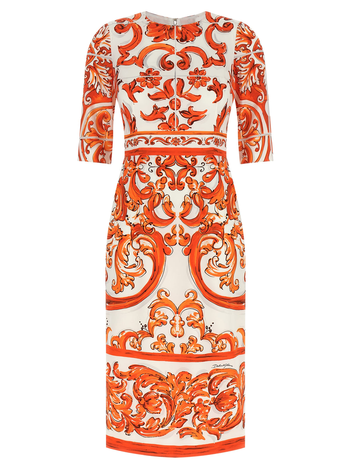 Dolce & Gabbana Orange Seiden-Midikleid