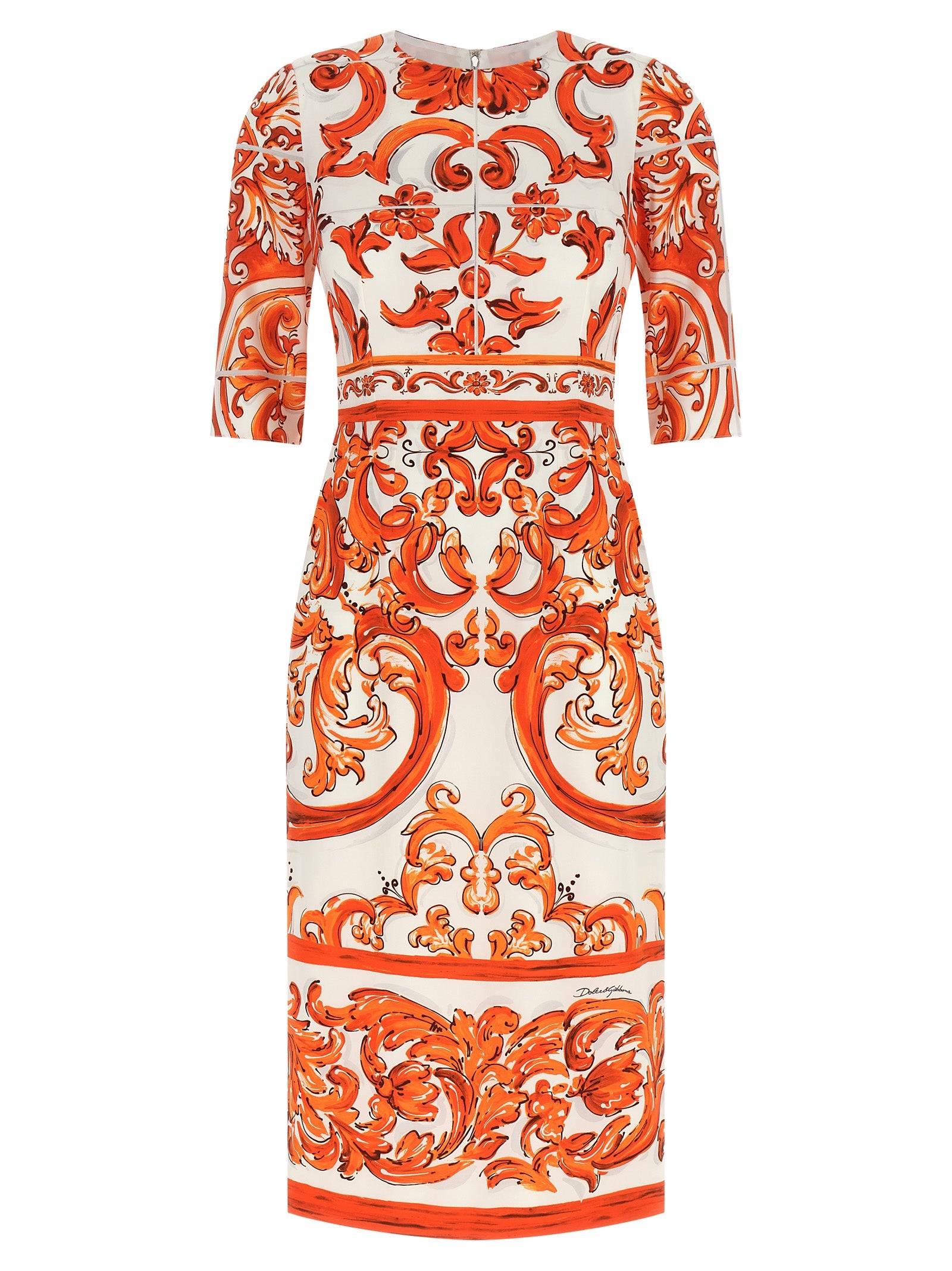 Dolce & Gabbana Orange Seiden-Midikleid