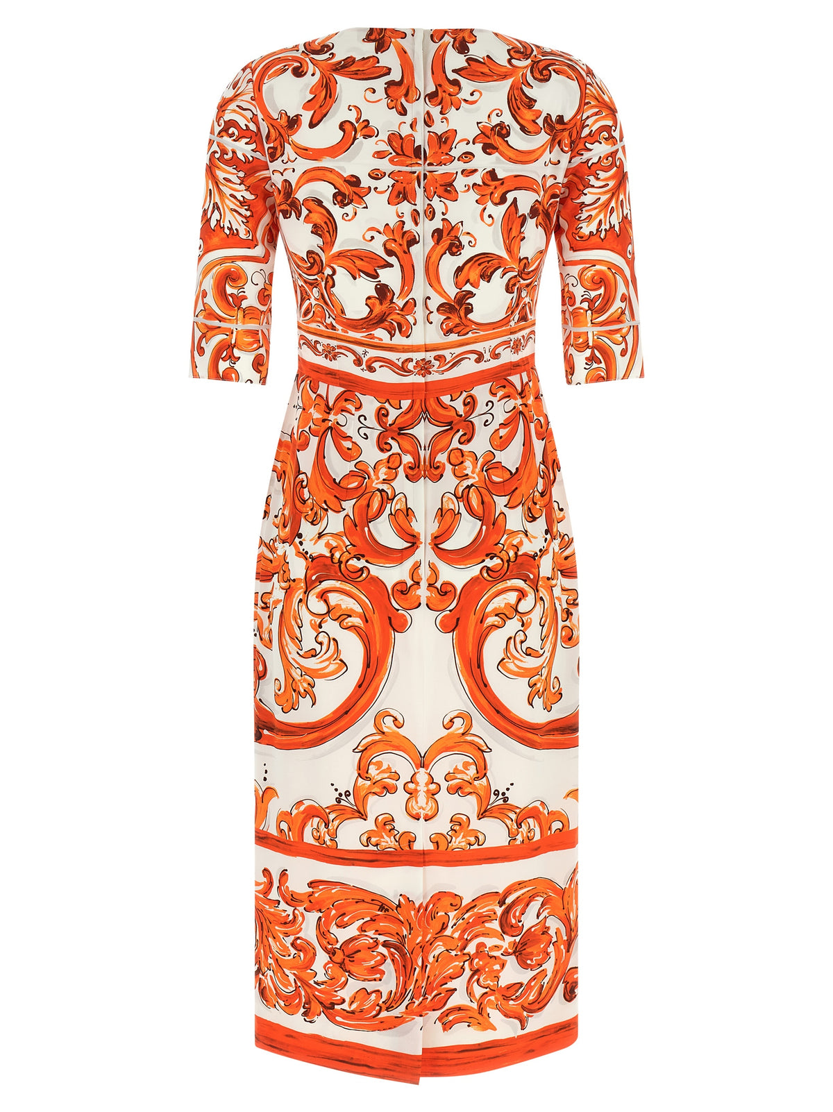Dolce & Gabbana Orange Seiden-Midikleid