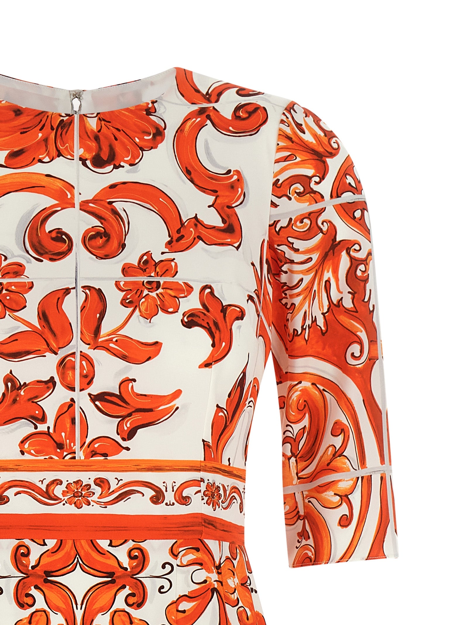 Dolce & Gabbana Orange Seiden-Midikleid