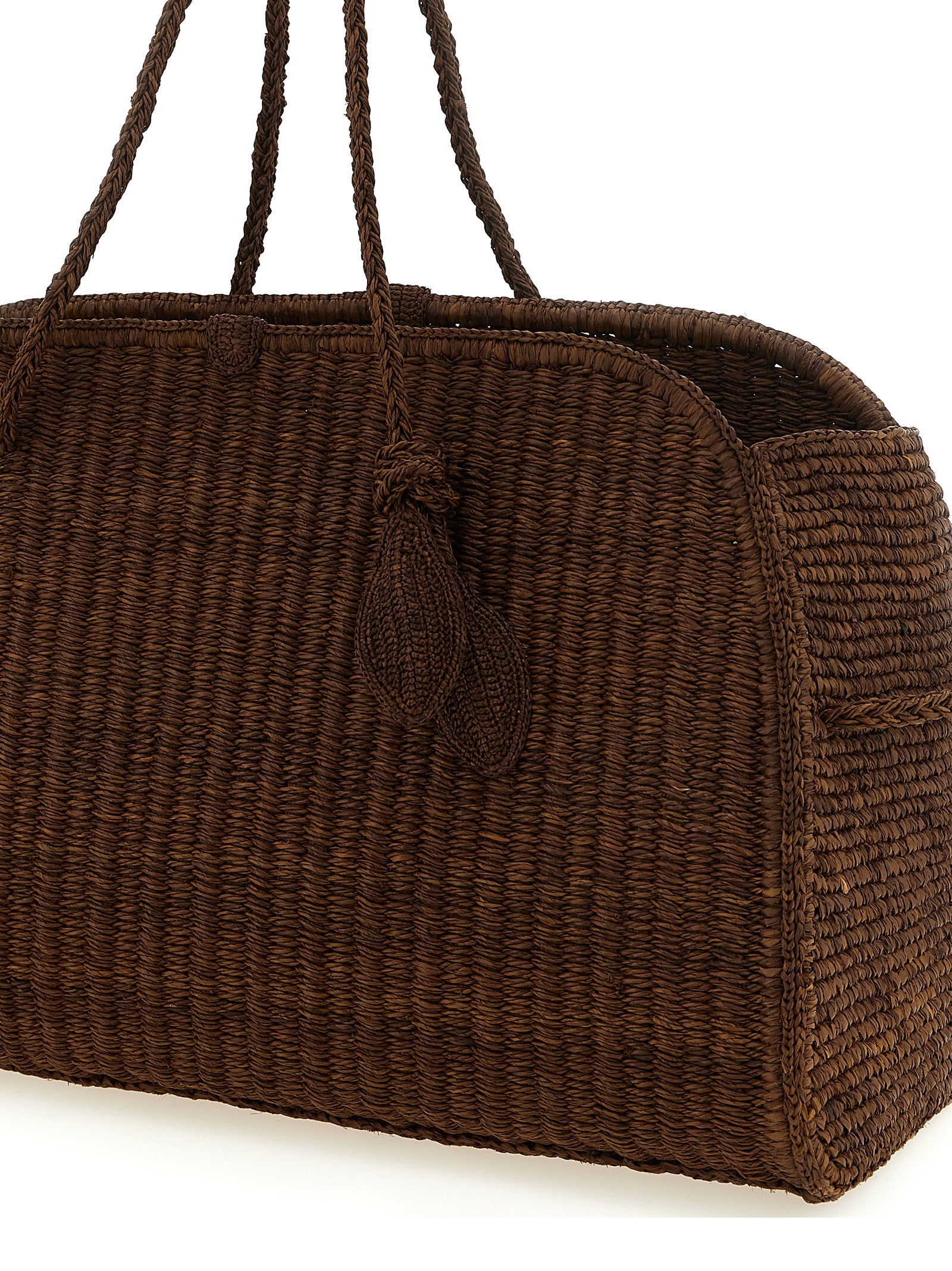 Jacquemus Braune Raffia-Tragetasche