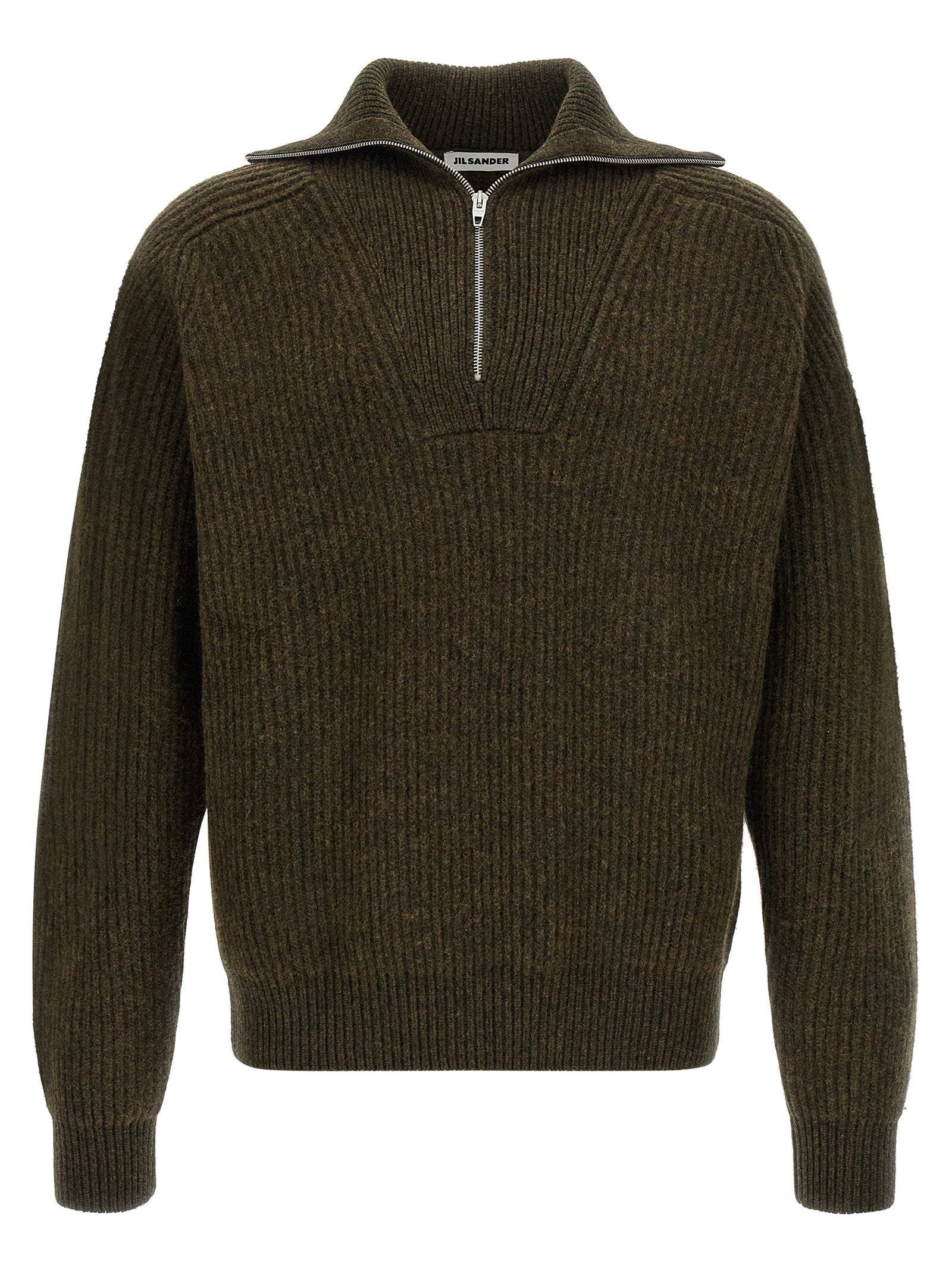 Jil Sander Zweifarbige Wollstrickjacke