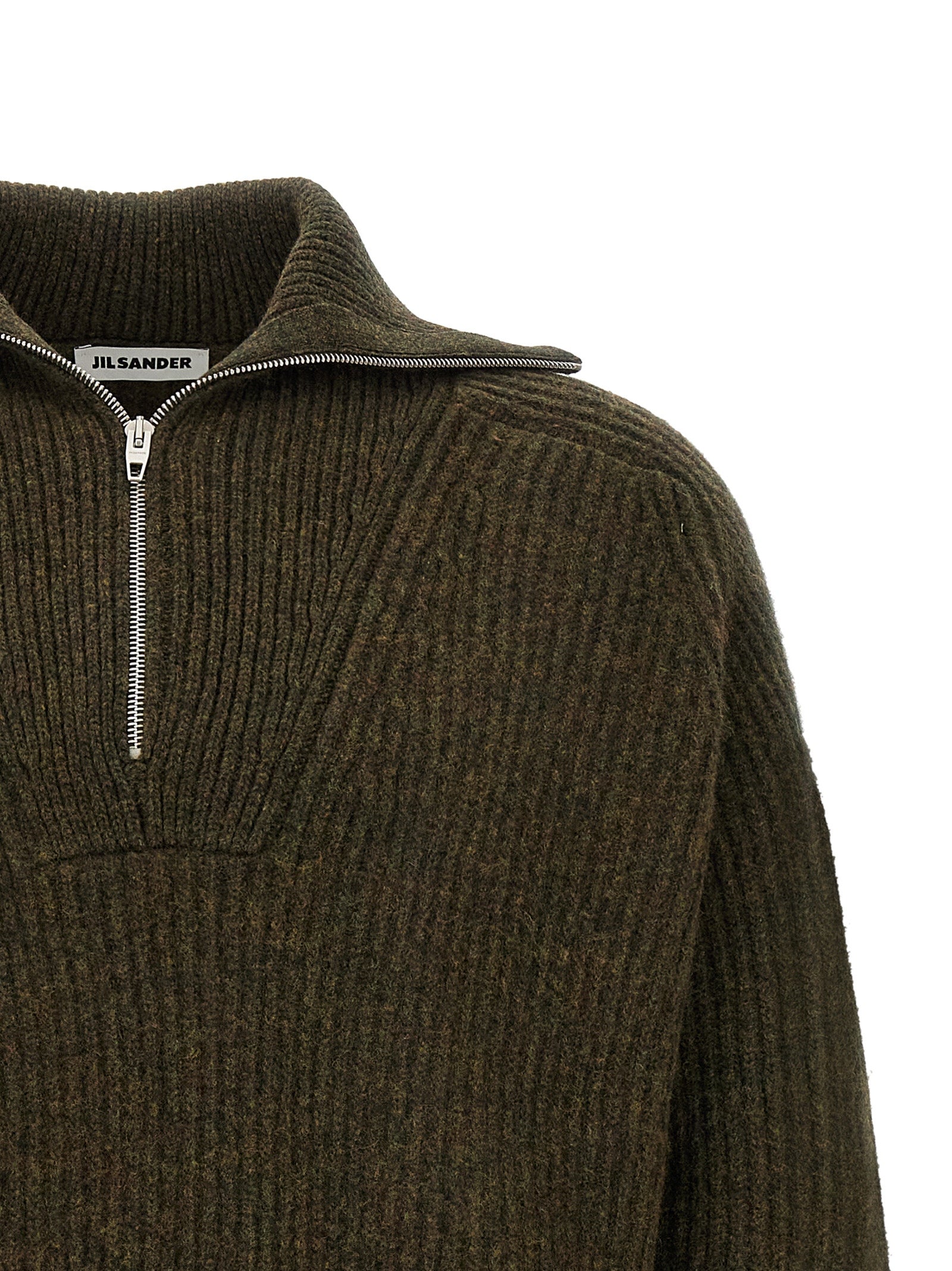 Jil Sander Zweifarbige Wollstrickjacke