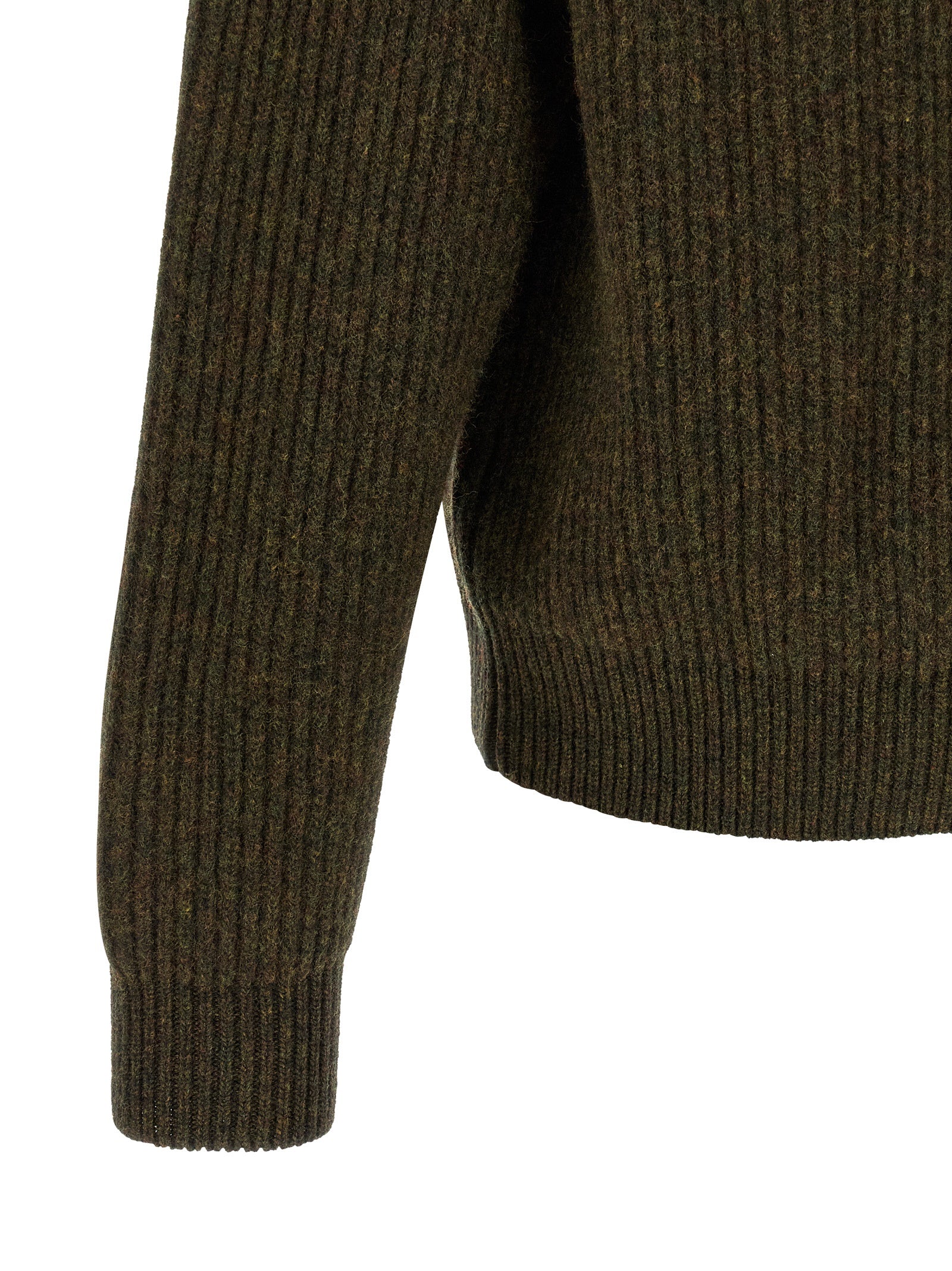Jil Sander Zweifarbige Wollstrickjacke