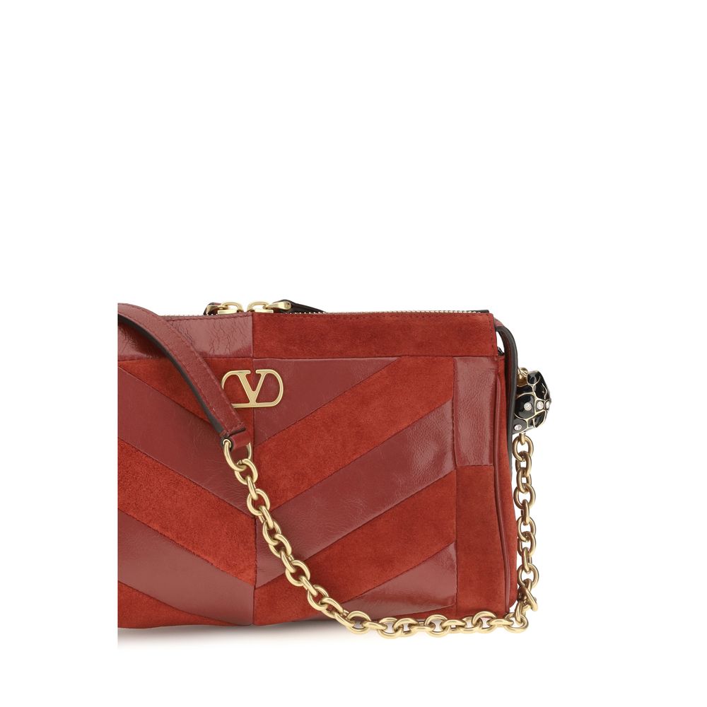 Valentino Garavani Multicolor Calf Leather Bos Taurus Schultertasche