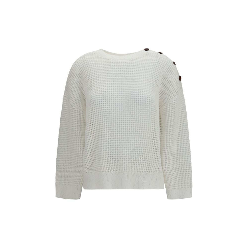 Brunello Cucinelli Weißes Baumwoll-Sweatshirt