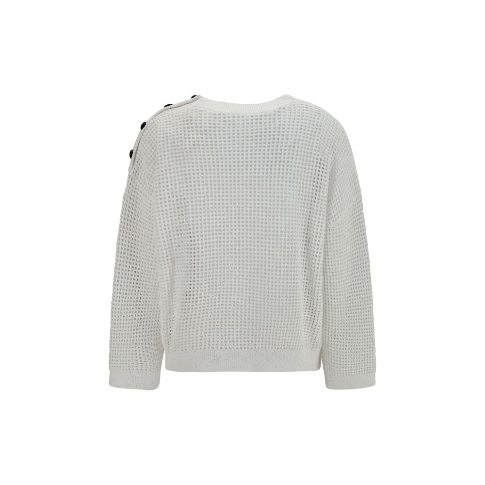 Brunello Cucinelli Weißes Baumwoll-Sweatshirt