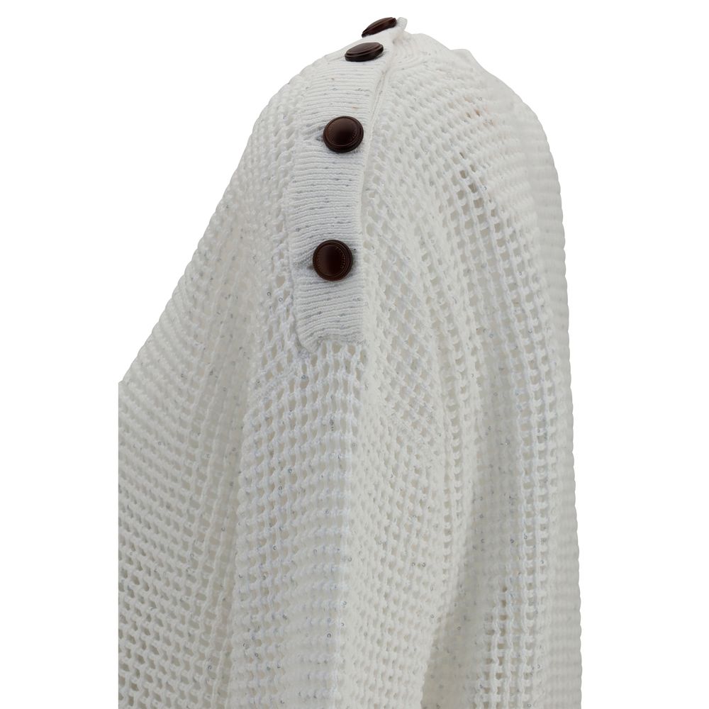 Brunello Cucinelli Weißes Baumwoll-Sweatshirt