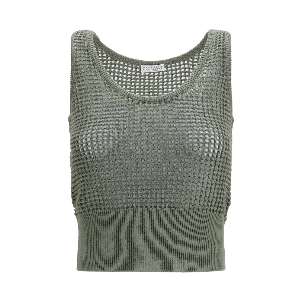 Brunello Cucinelli Zweifarbige Baumwoll-Tanktops