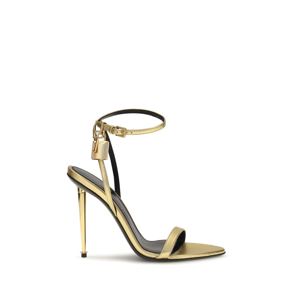 Tom Ford Gold Lamm Ovis Aries Aries Stiletto Sandalen