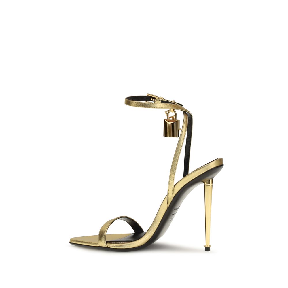 Tom Ford Gold Lamm Ovis Aries Aries Stiletto Sandalen