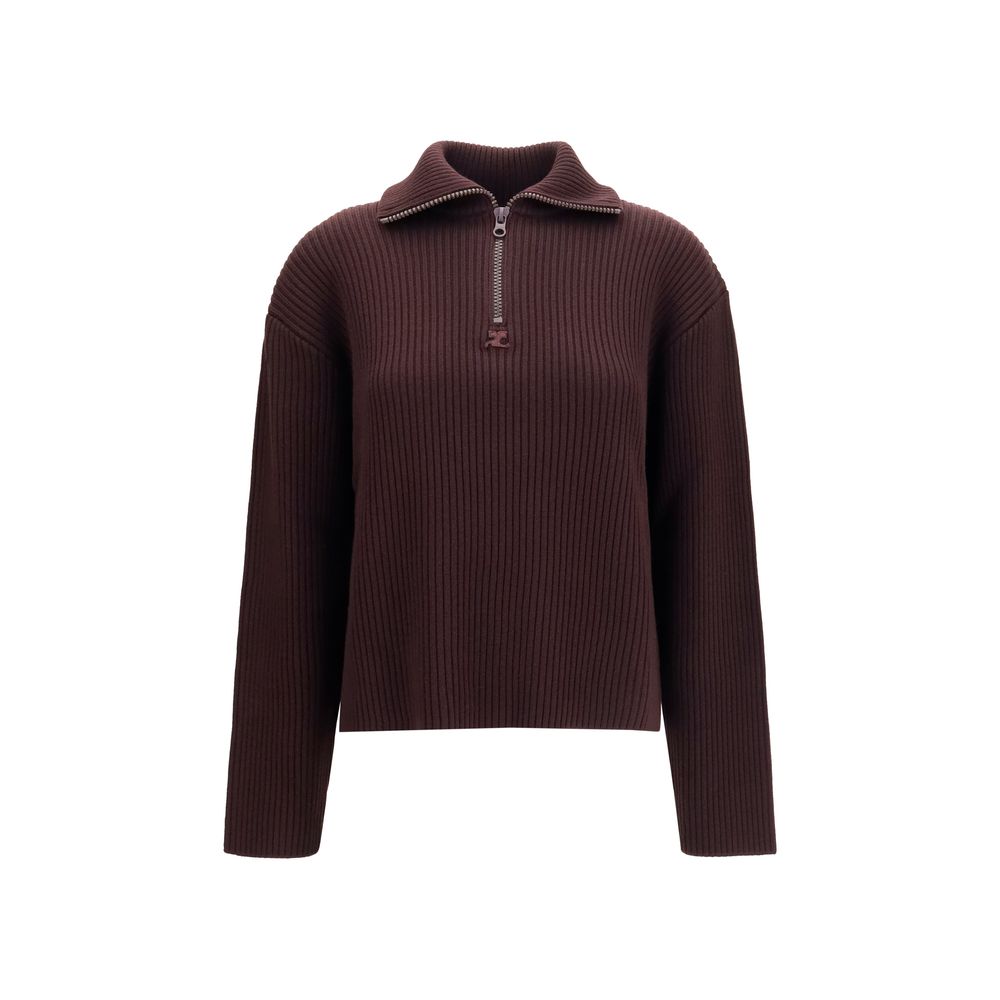 Courrèges Brauner Wollpullover Oves Aries