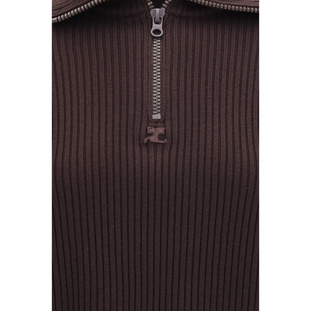 Courrèges Brauner Wollpullover Oves Aries