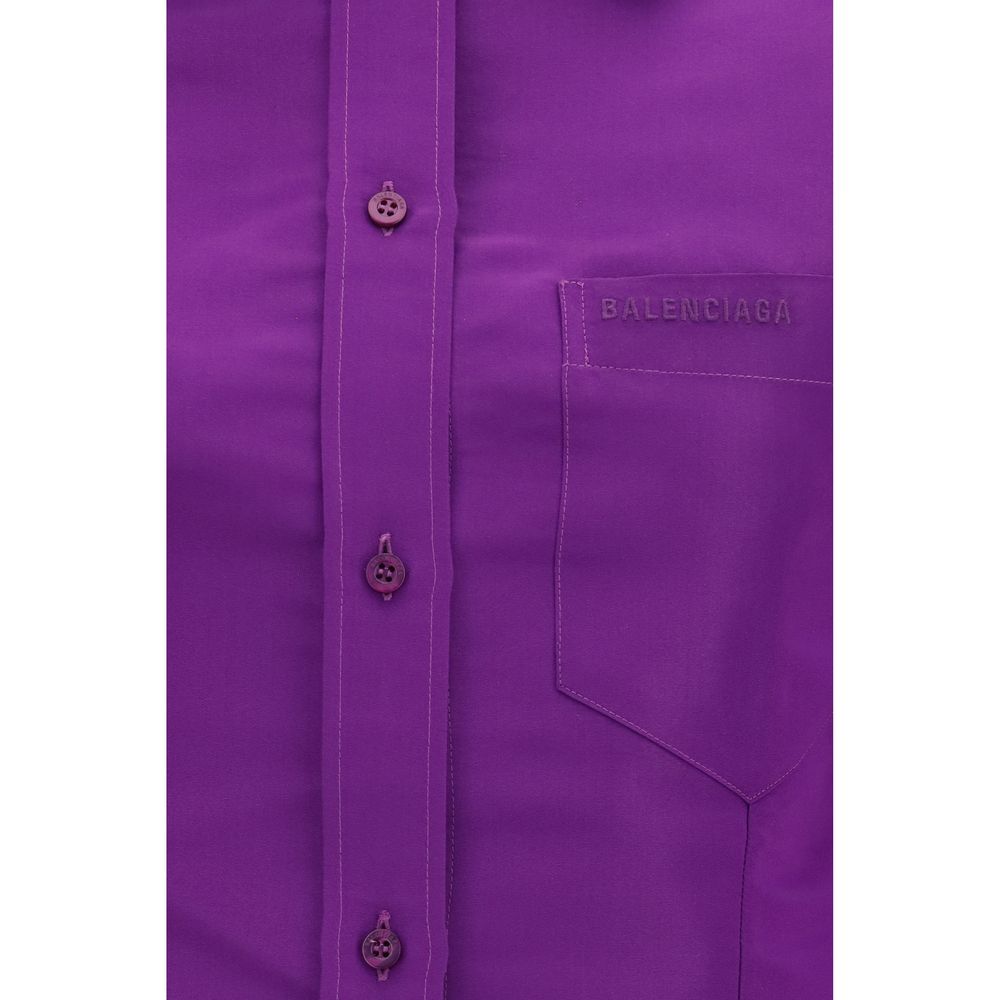 Balenciaga Lila Baumwoll-Kleidhemd