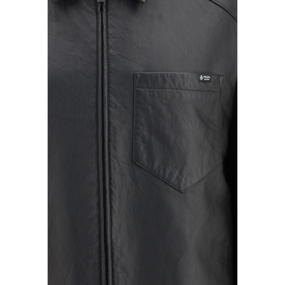 Prada Schwarze Lederjacke
