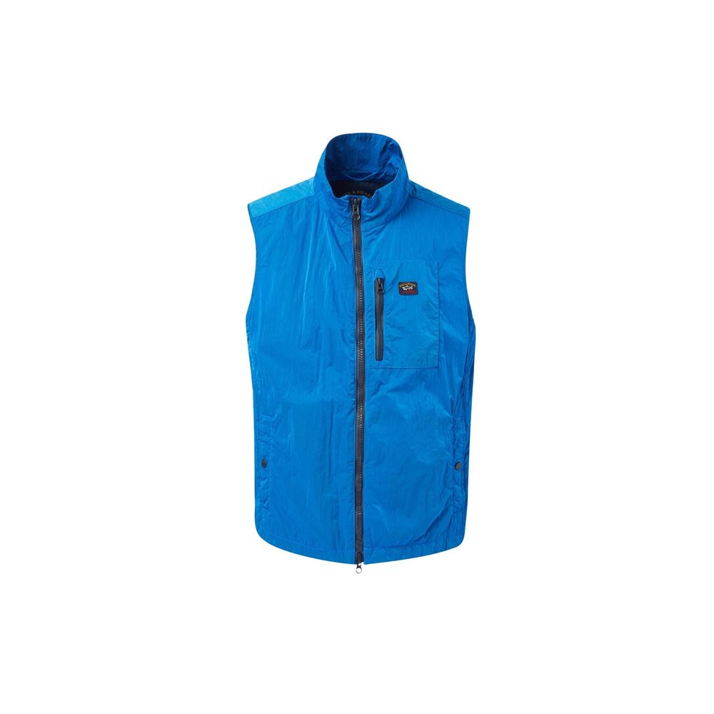 Paul & Shark Ärmellose blaue Nylonjacke