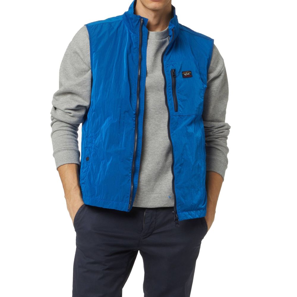Paul & Shark Ärmellose blaue Nylonjacke