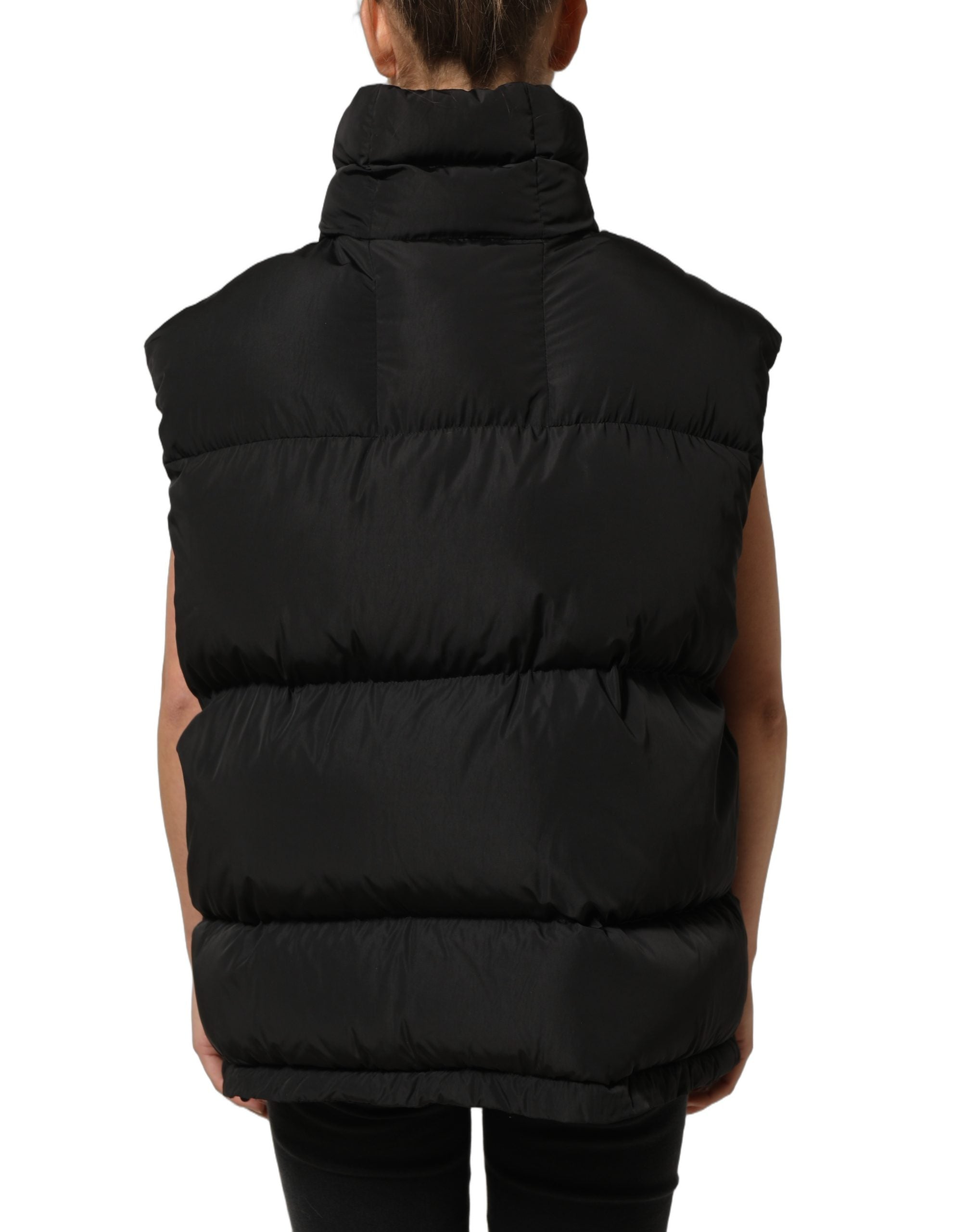 Dolce & Gabbana Schwarze ärmellose Steppjacke aus Polyester für Herren