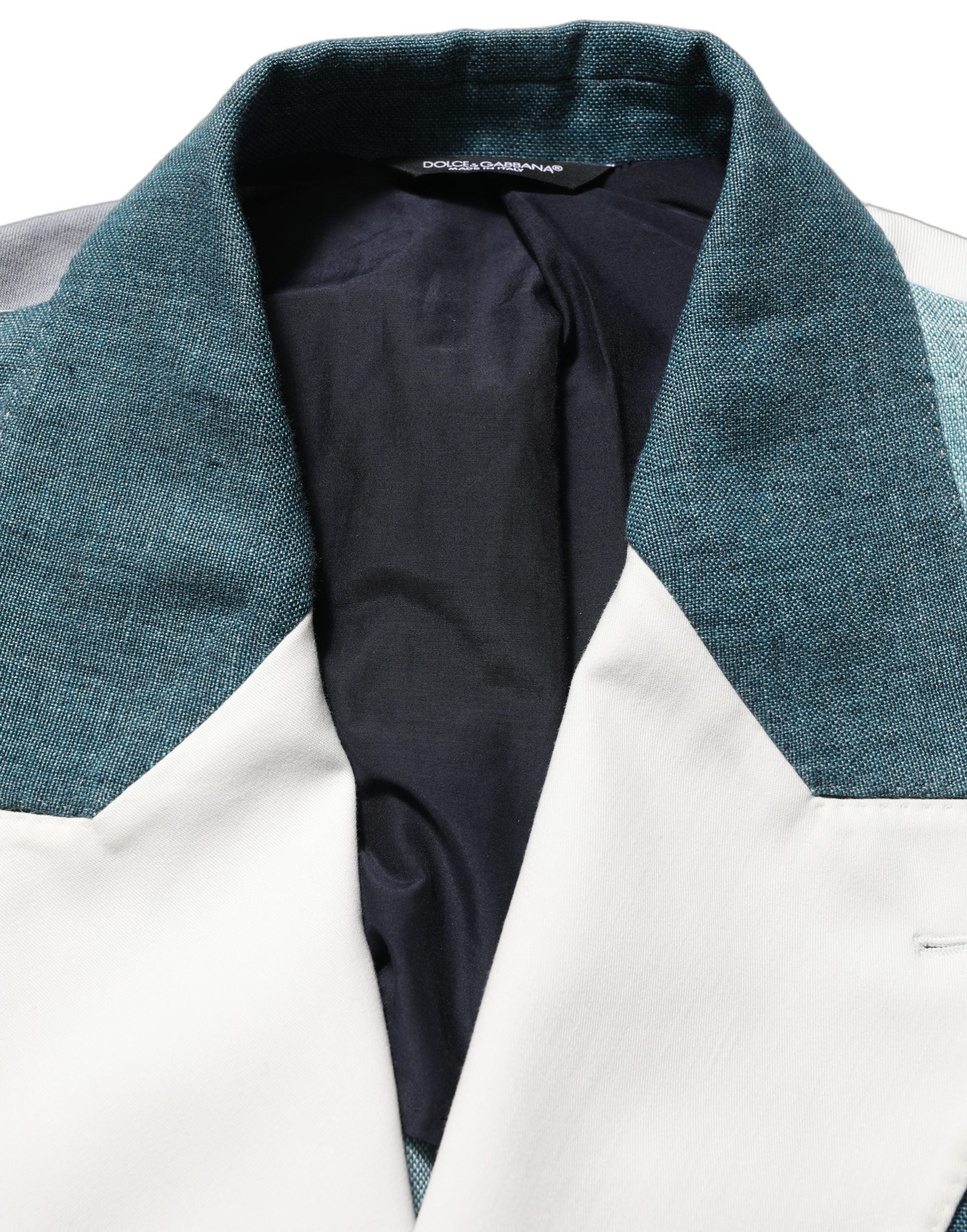 Dolce & Gabbana Mehrfarbige Patchwork-Leinen-Sakko mit Doppelreihenknöpfen