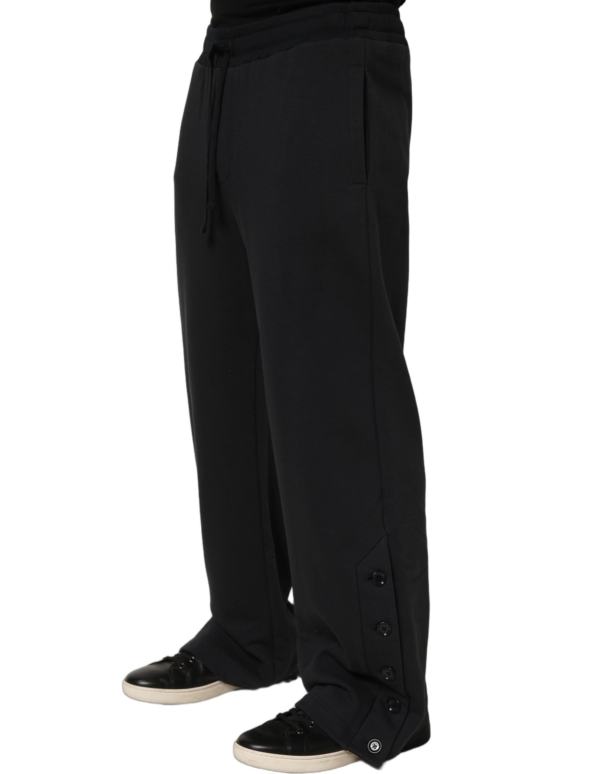Dolce & Gabbana Schwarze Jogginghose aus Viskose mit Kordelzug für Herren