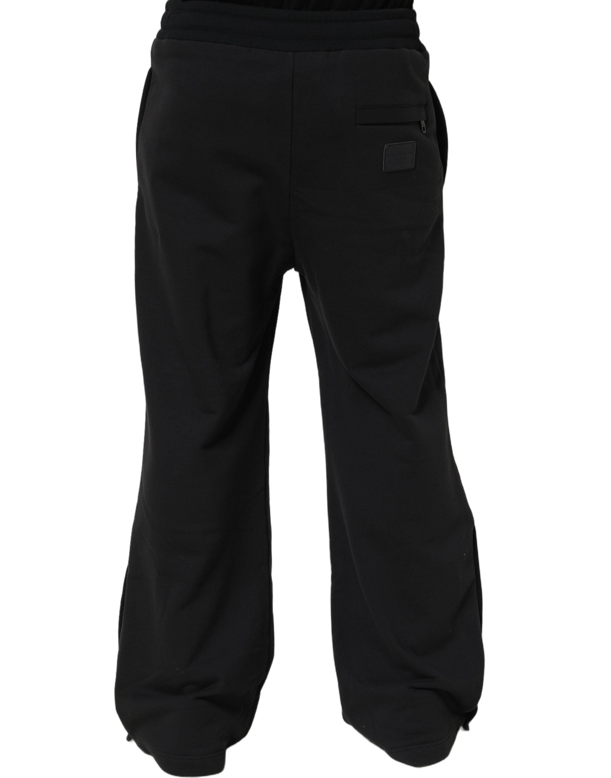 Dolce & Gabbana Schwarze Jogginghose aus Viskose mit Kordelzug für Herren