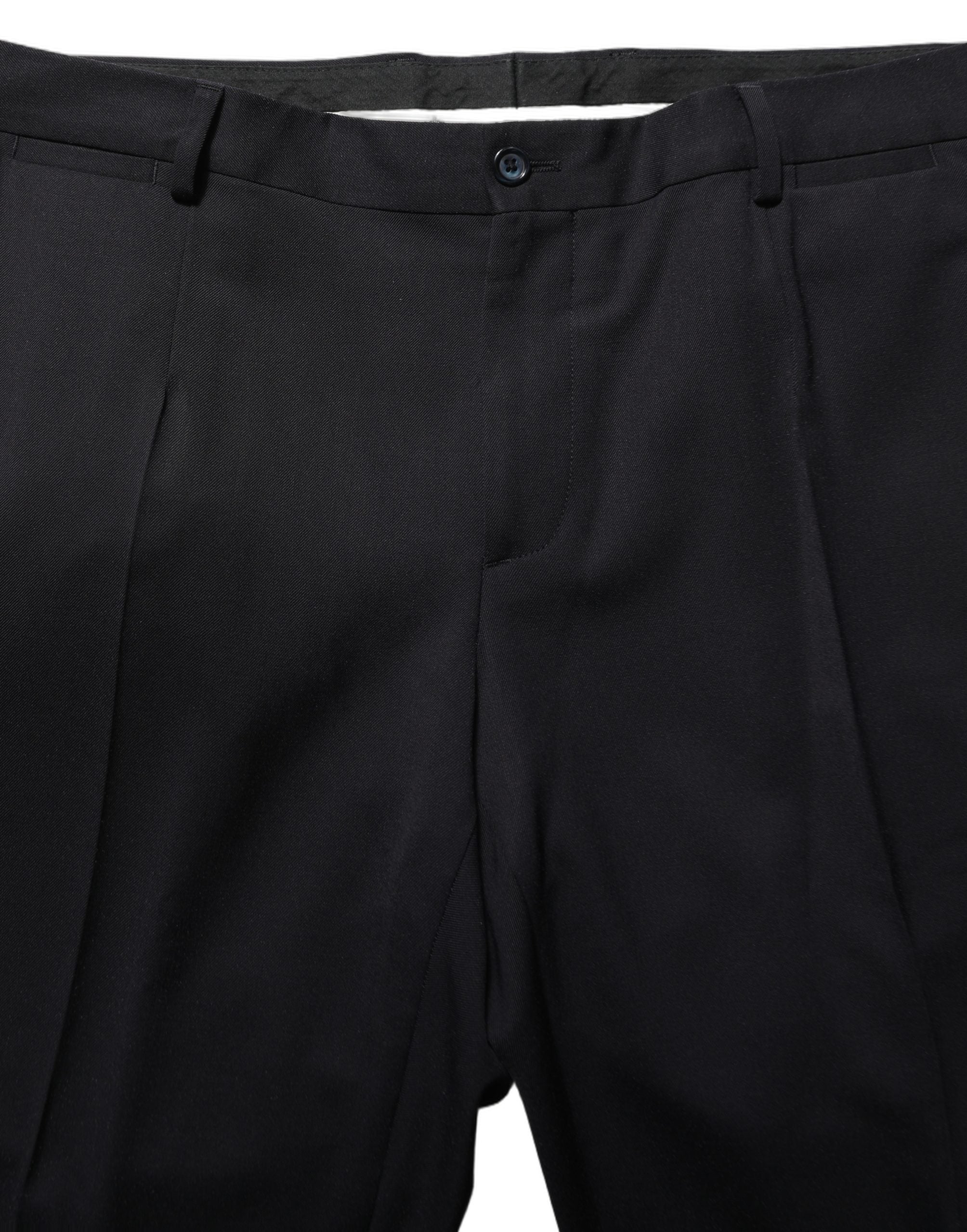 Dolce & Gabbana Schwarzer Wollanzug Slim Fit für Herren, 2-teilig